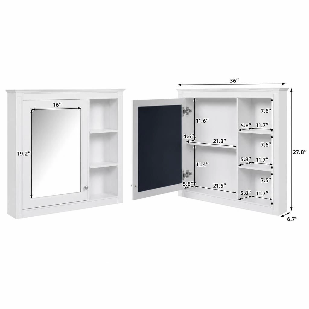 ELEMENT ACE Wall Mounted Bathroom Storage Cabinet with Glass Shelf Space Saving Organizer for Daily Bathroom Essentials