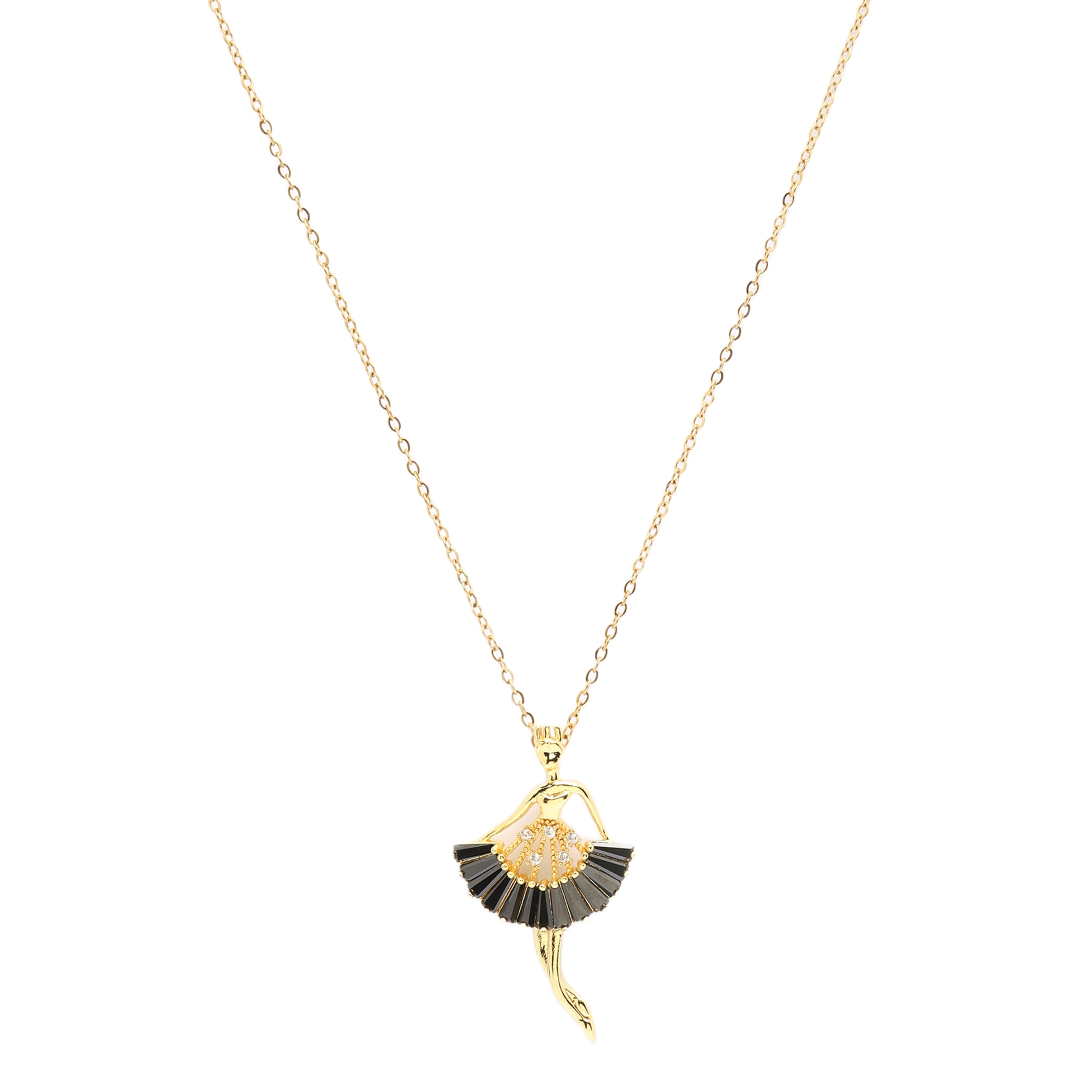 AGP PARIS Womens Golden Ballerina Grace Pendant Necklace