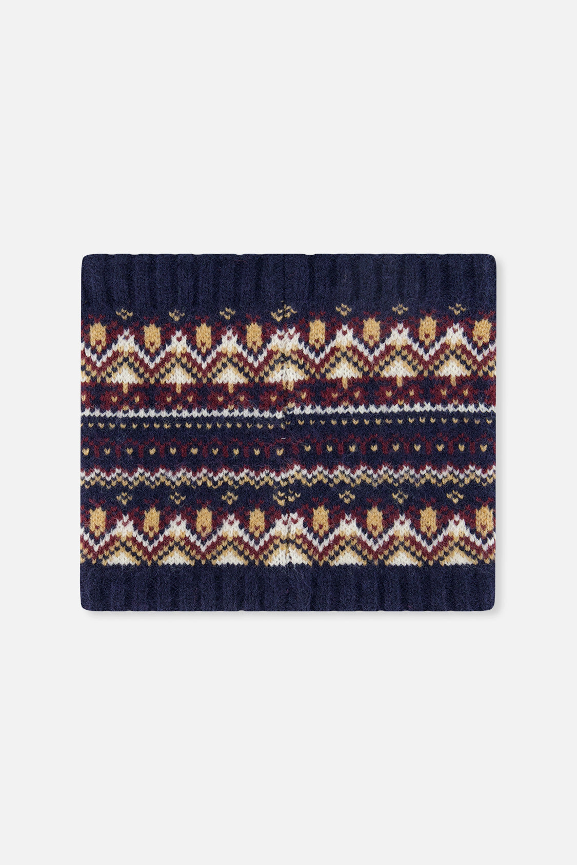 Deux par Deux Boys Fair Isle Jacquard Winter Knit Neckwarmer 7-14 Years
