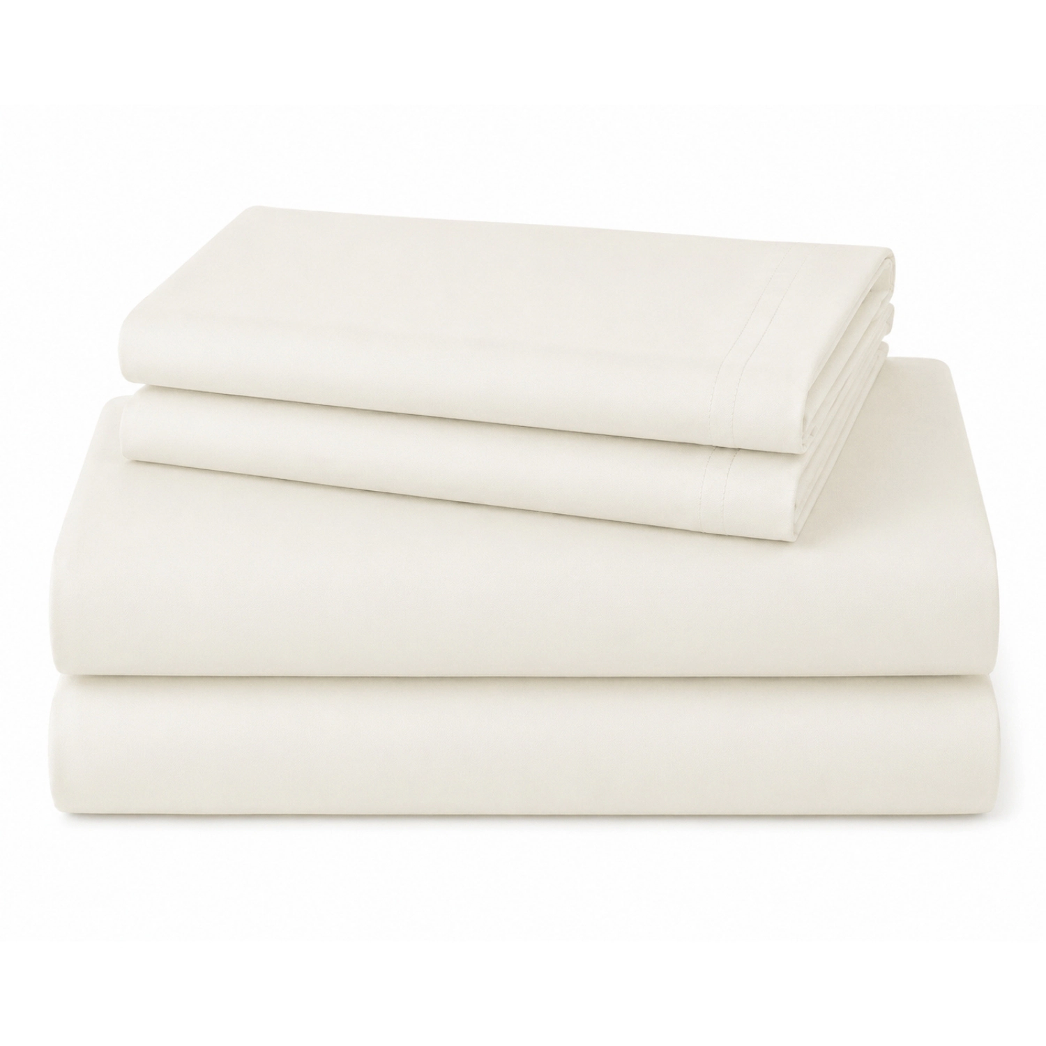 RT Designers Collection 300 TC 100% Organic Cotton Lightweight 3 Piece Solid Sheet Set Twin Ivory