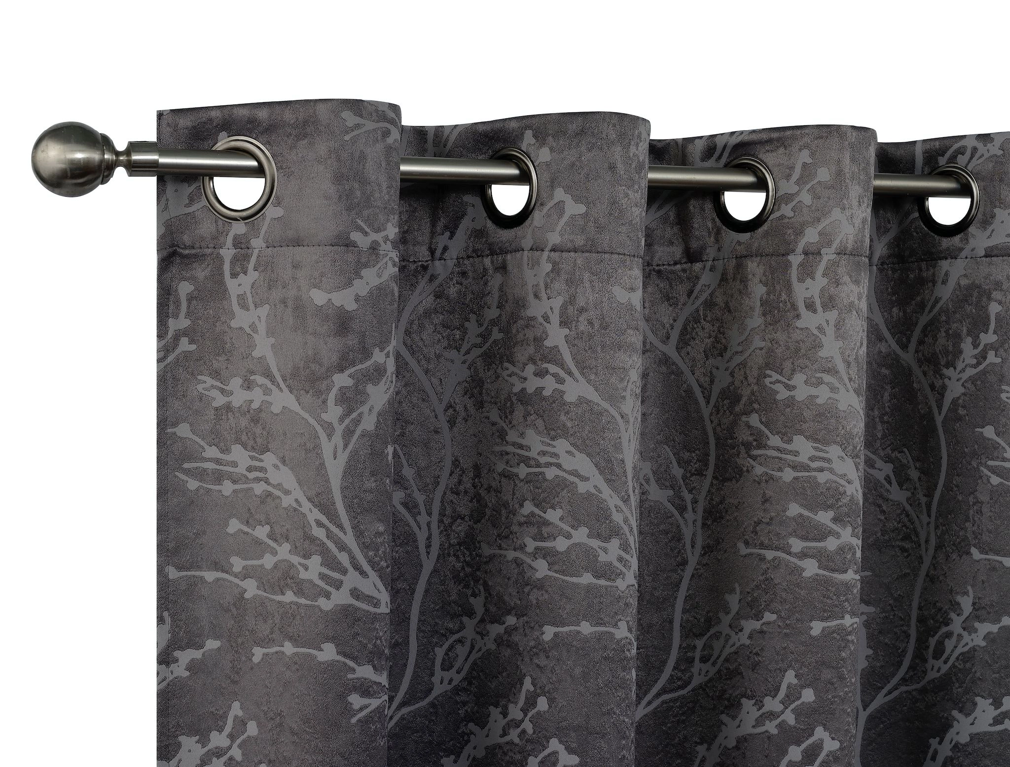 Kate Aurora 2 Pack Arbor Room Darkening Floral Grommet Top Window Curtain Panels