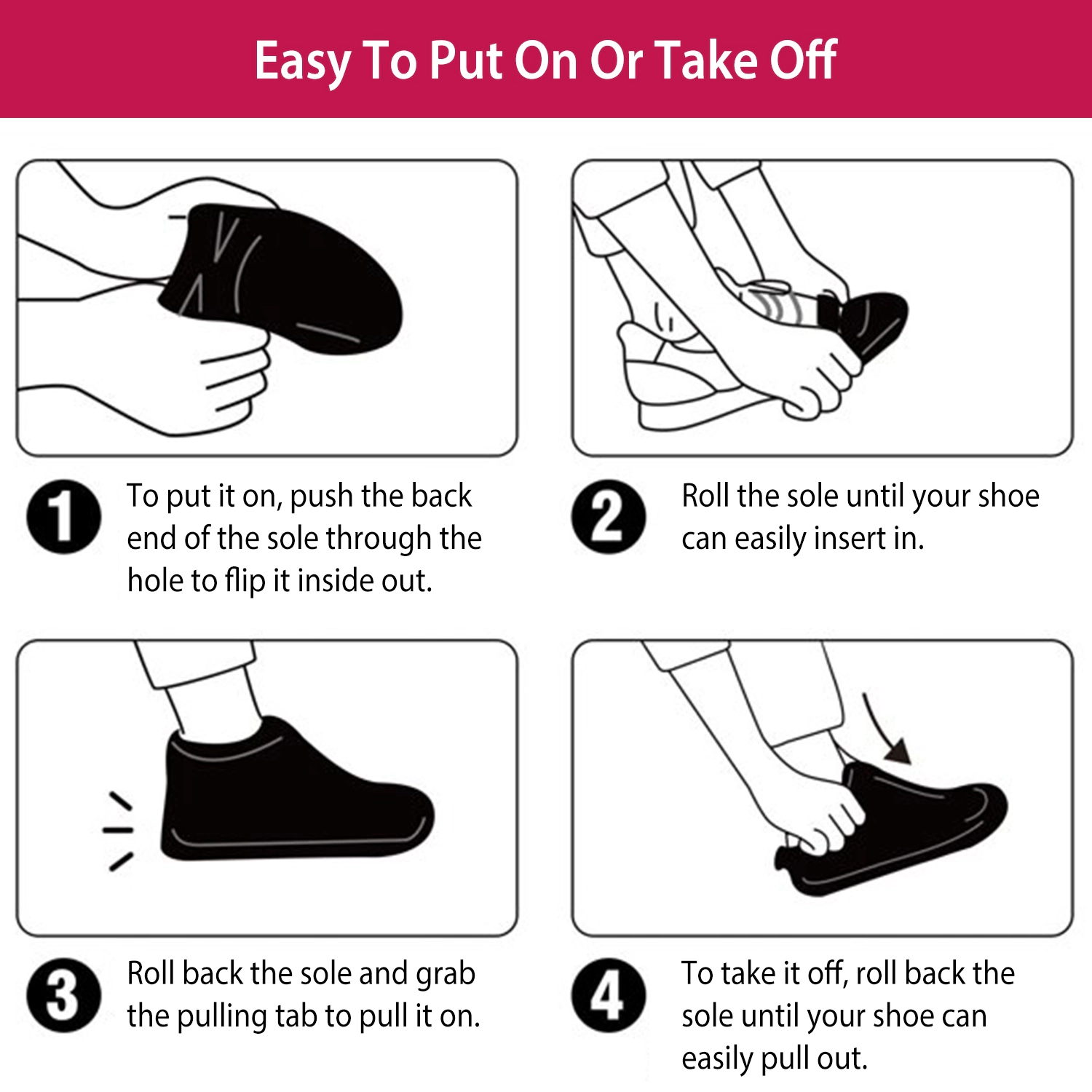 GBruno Waterproof Reusable TPE Shoe Covers