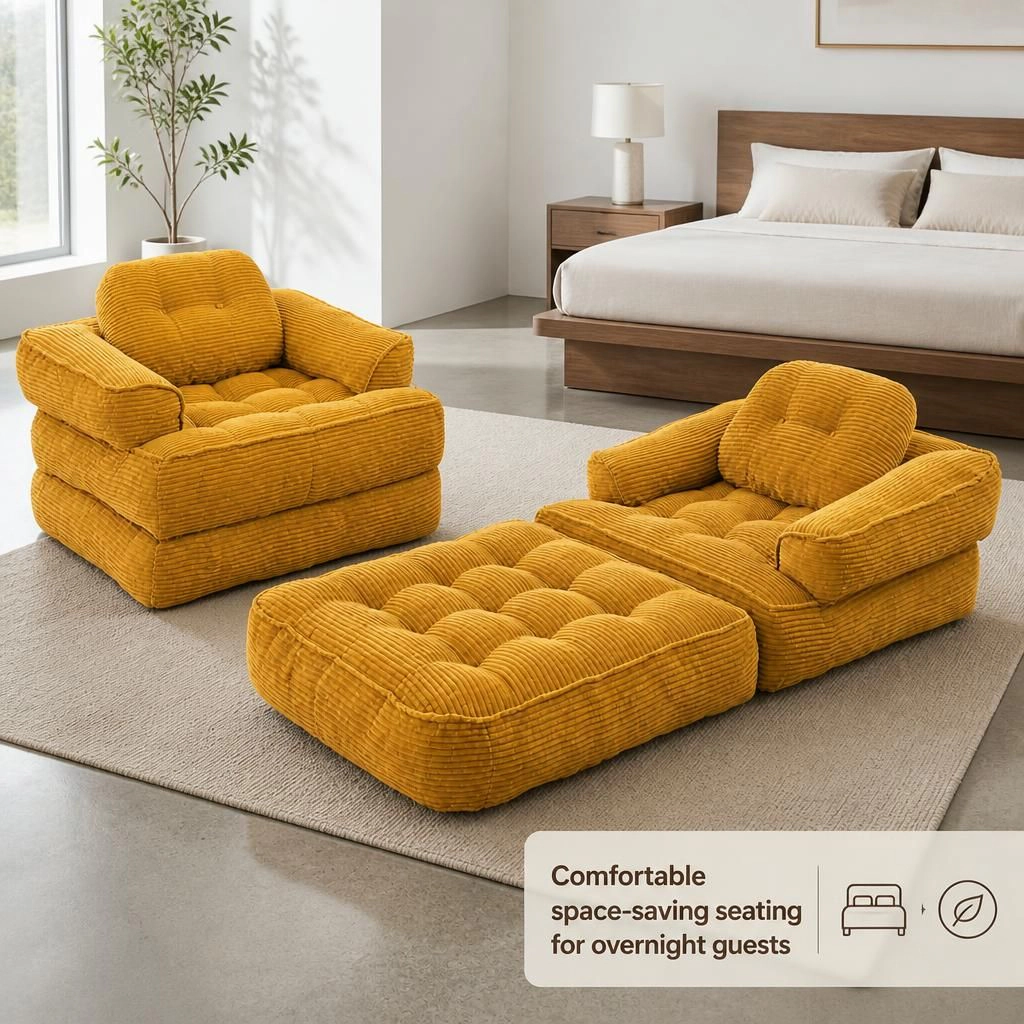 GOODSILO Convertible Foam Folding Sofa Bed