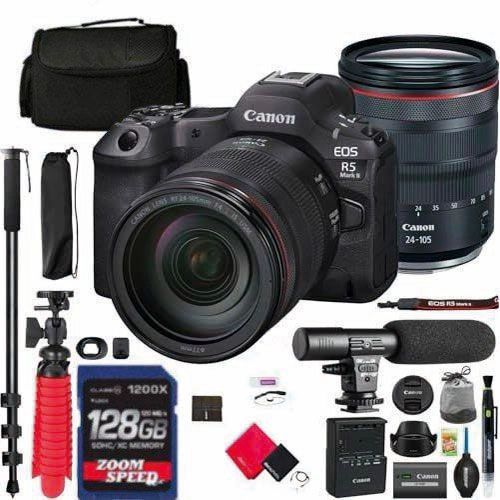 Canon EOS R5 Mark II Full Frame Mirrorless Camera Body with RF 24-105mm F4 L is USM Lens 6536C012 Bundle with Camera