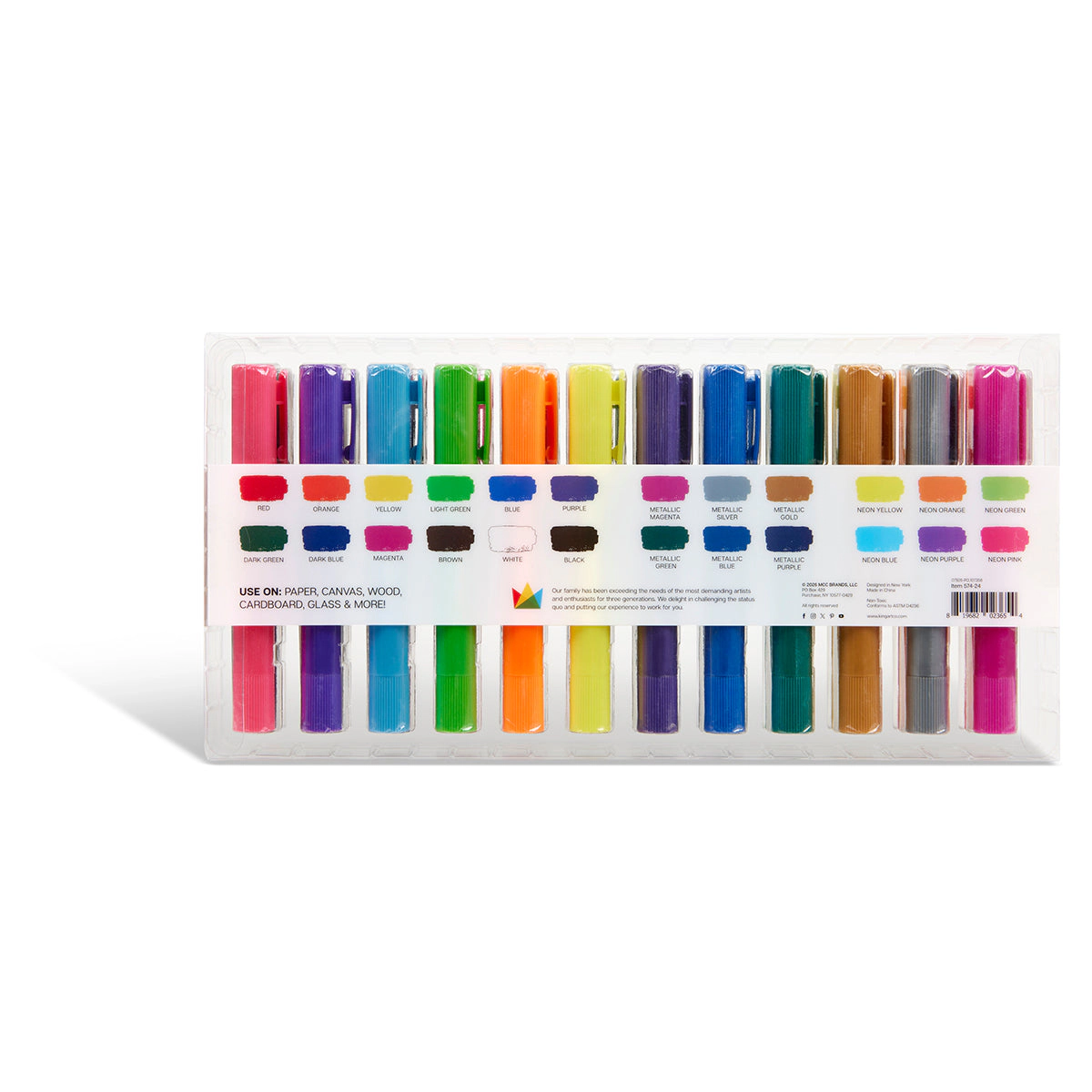 KINGART Tempera Paint Sticks Bundle - 48 pc, Quick-Dry Washable Colors