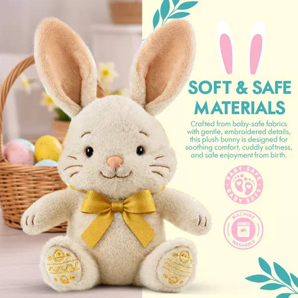 Sperric Easter Plush Bunny & Silicone Teether Toys Set, Soft Stuffed Toy 5-Pack