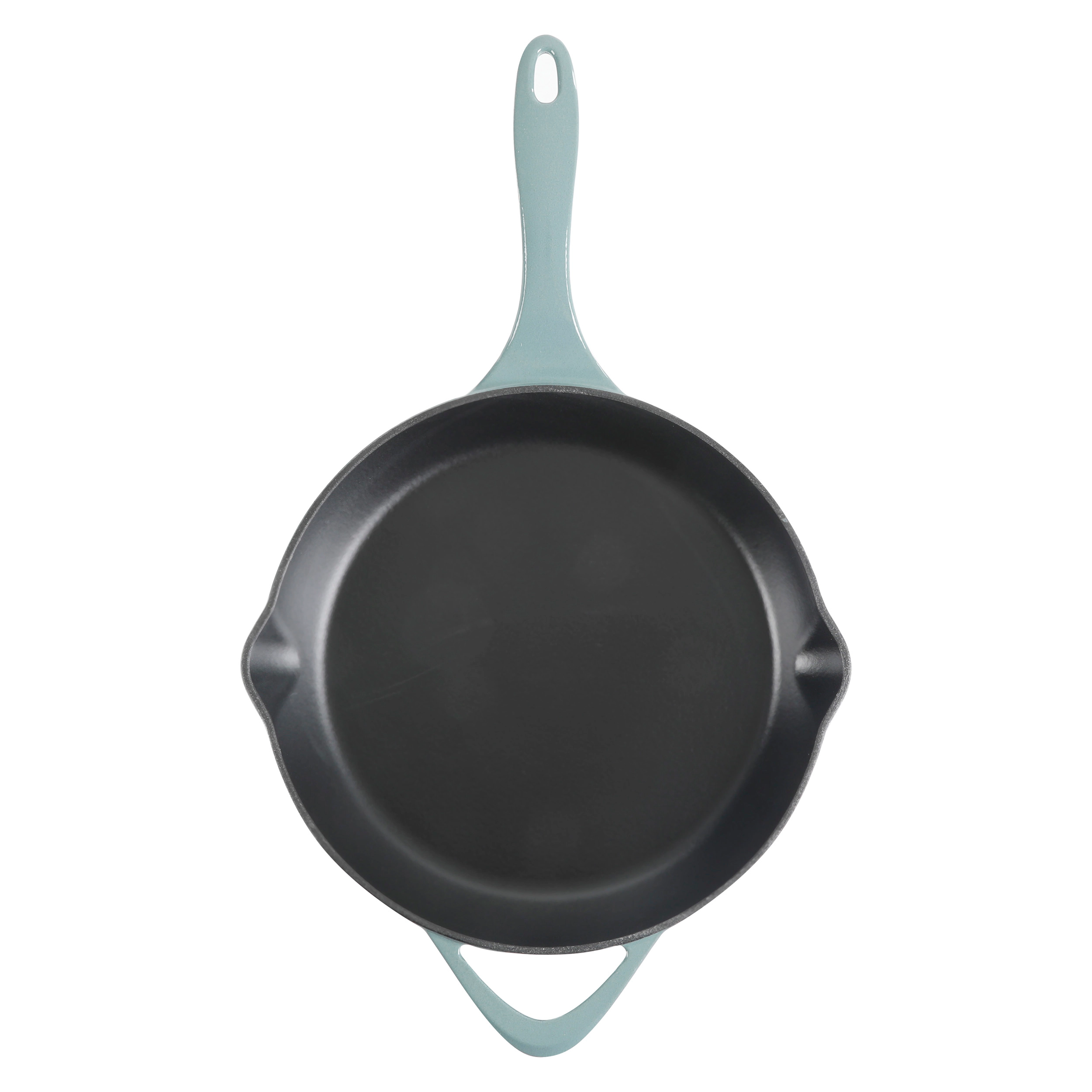 Cravings By Chrissy Teigen 11 Inch Round Enameled Cast Iron Skillet in Ombre Green