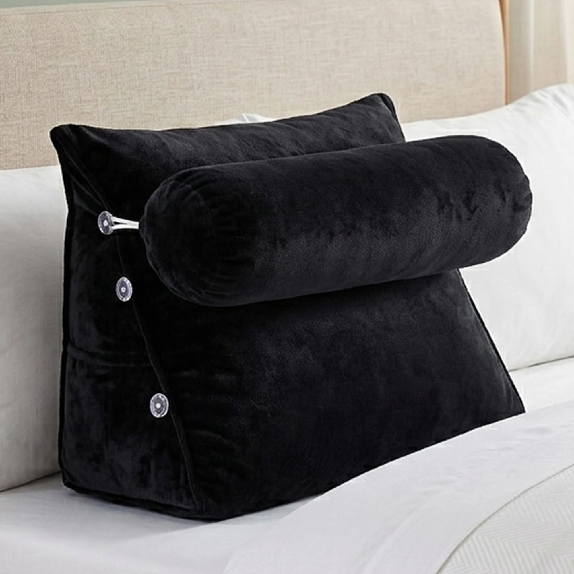 Cheer Collection Hollow Fiber Wedge Pillow with Detachable Bolster