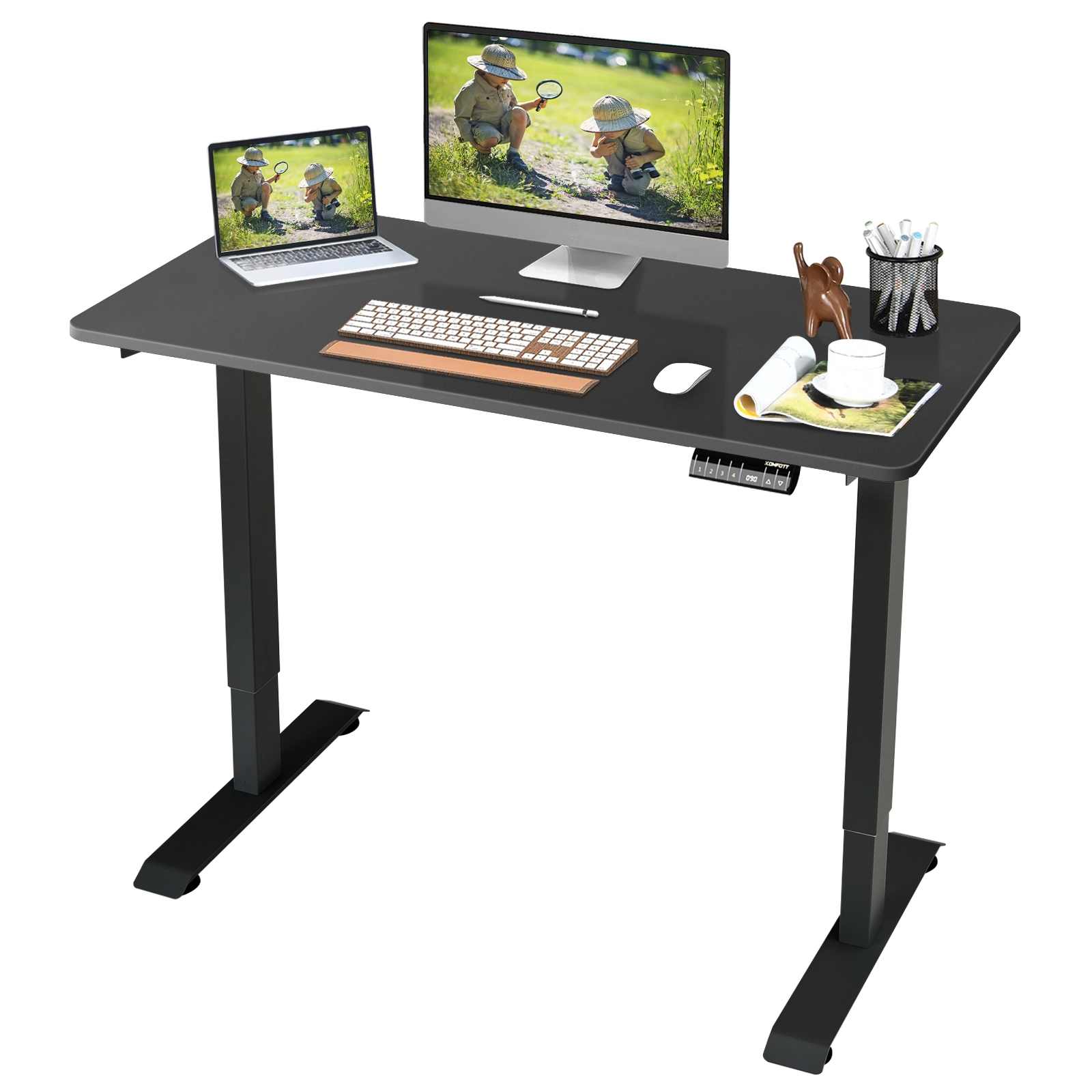 LJG Electric Height Adjustable Standing Desk with Memory Controller