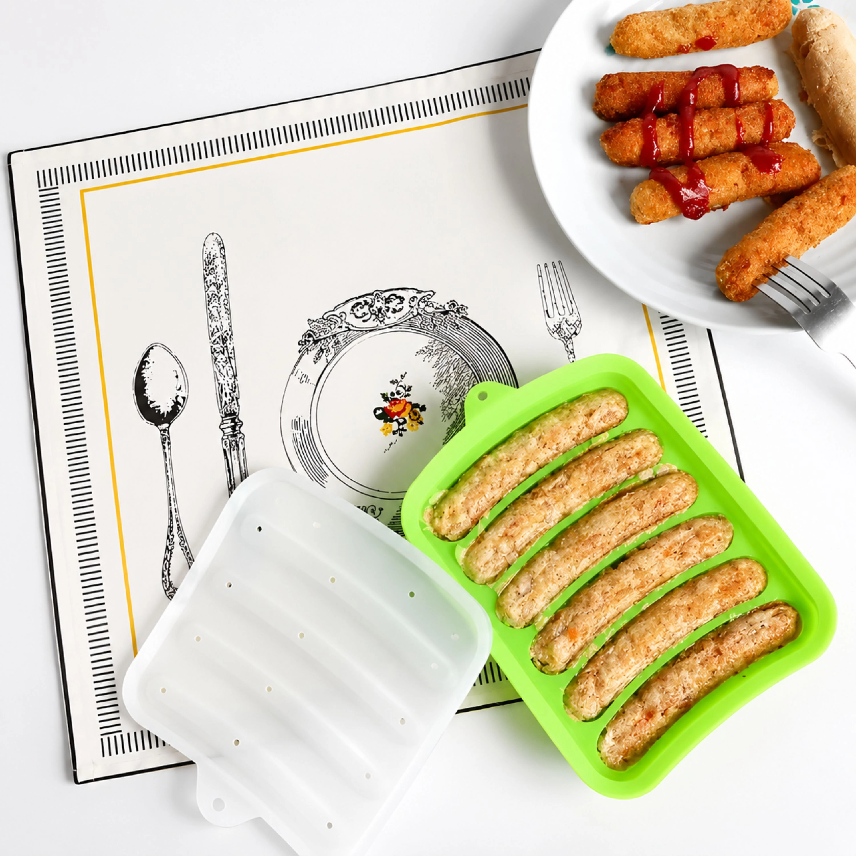 Kitcheniva Silicone Sausage Maker Mold With Lid