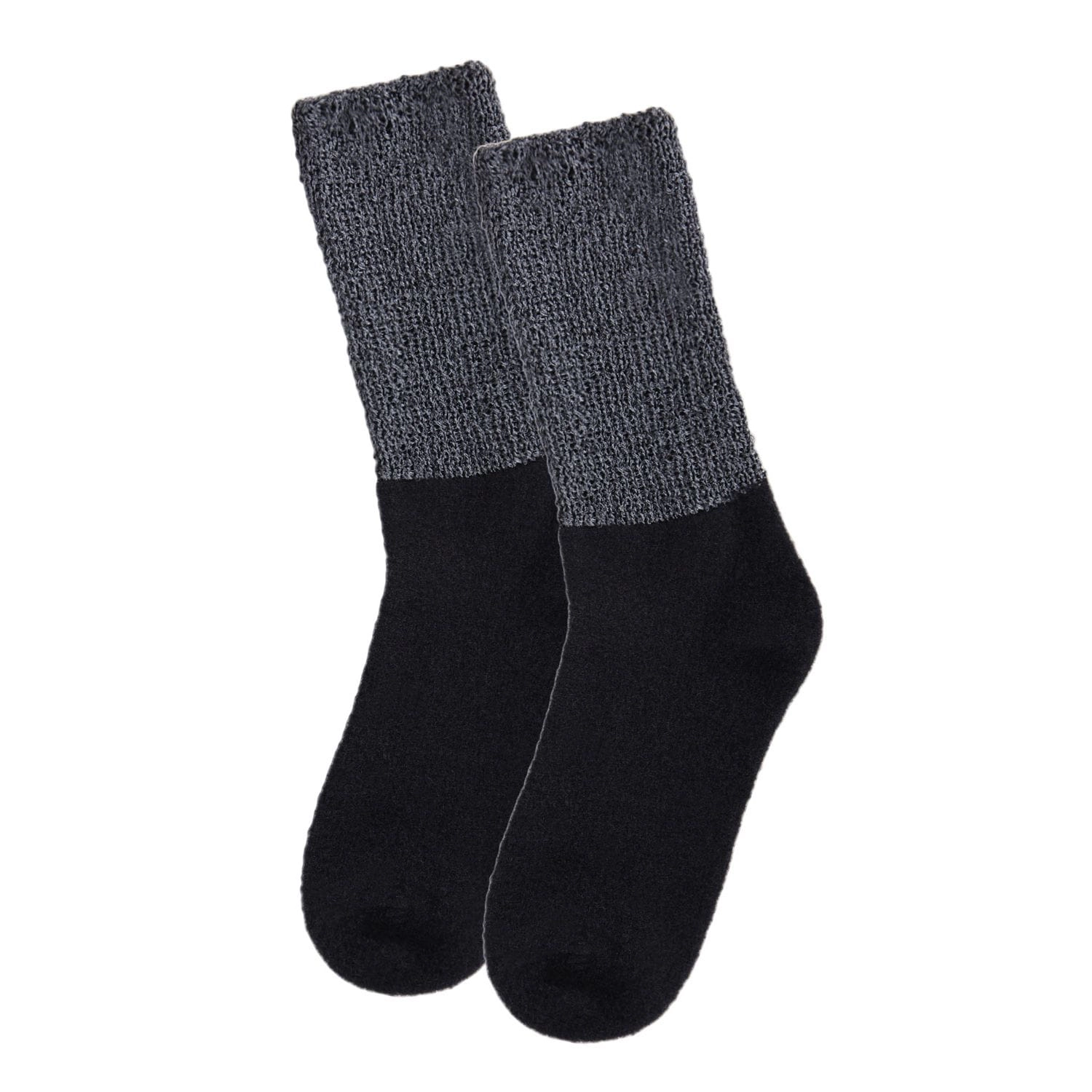 MeMoi Women's Mod Net Lamb Two-Tone Crew Socks
