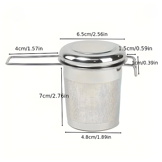 Kitcheniva Stainless Steel Tea Filter Strainer With Extended Handle