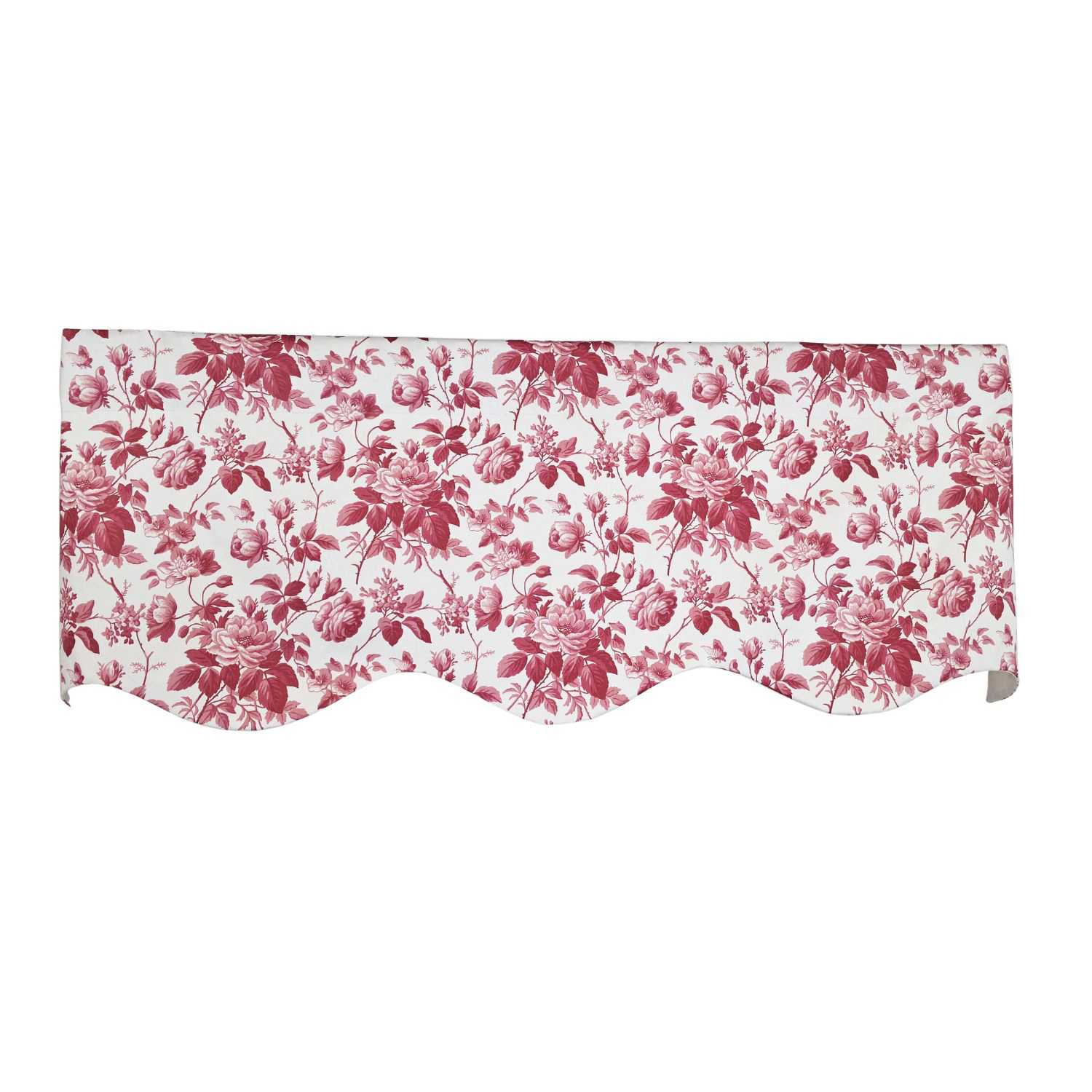 RLF Home 100% Cotton Catello Provance Lined Window Valance 50" x 17" Maroon