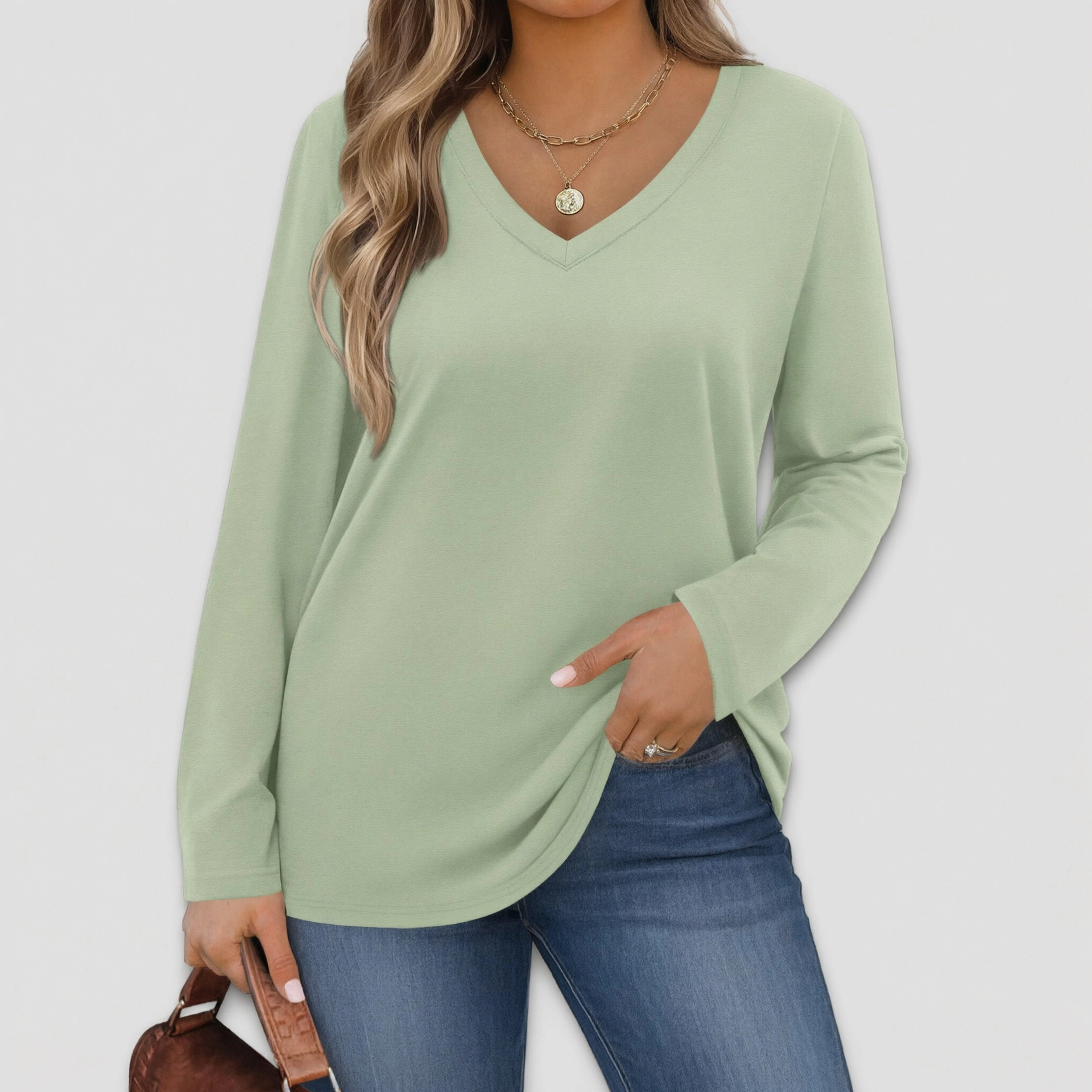 Zeagoo Women Loose Fit V Neck T Shirt