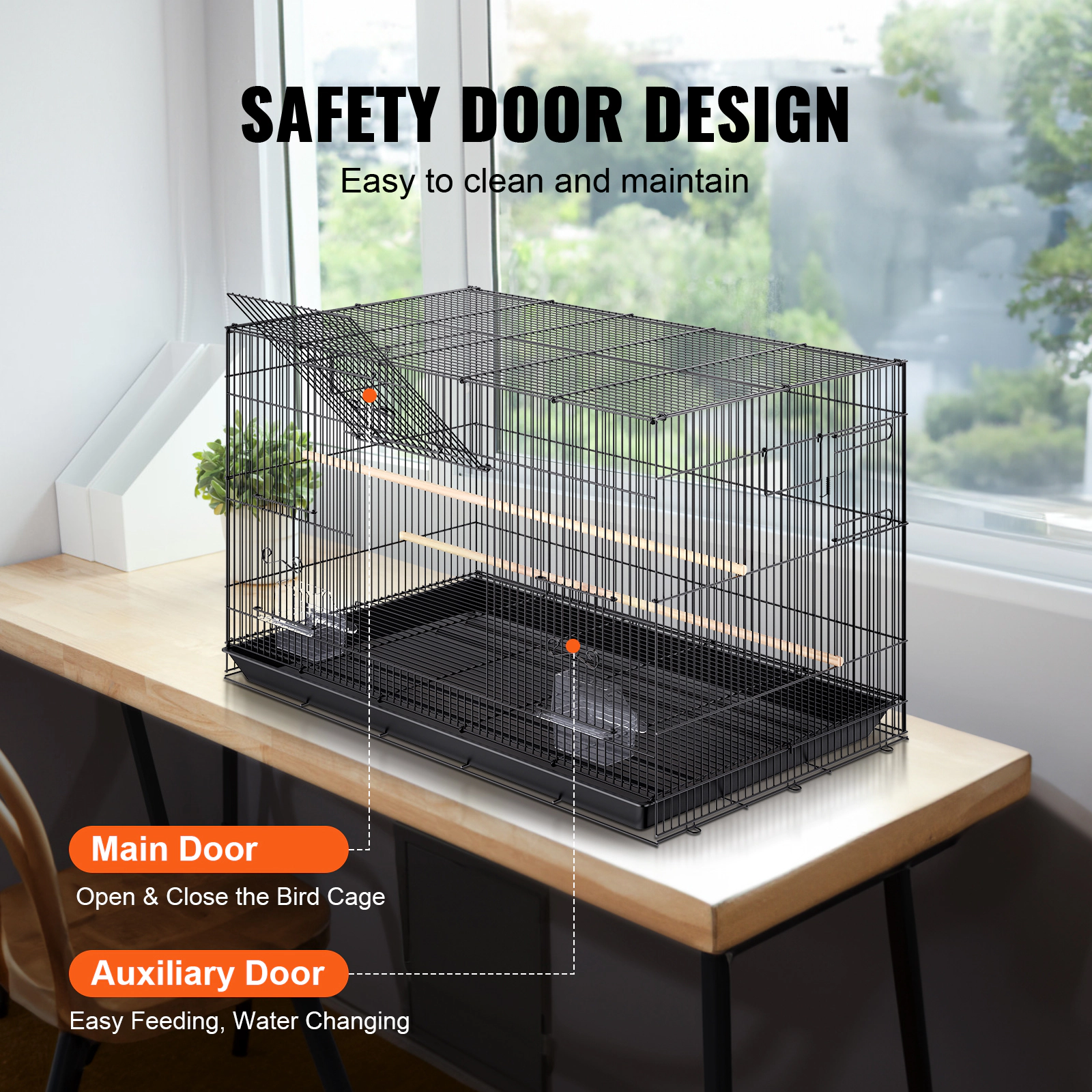 HONGGE Small Cage for Canaries, Cockatiels, Lovebirds, and Budgies