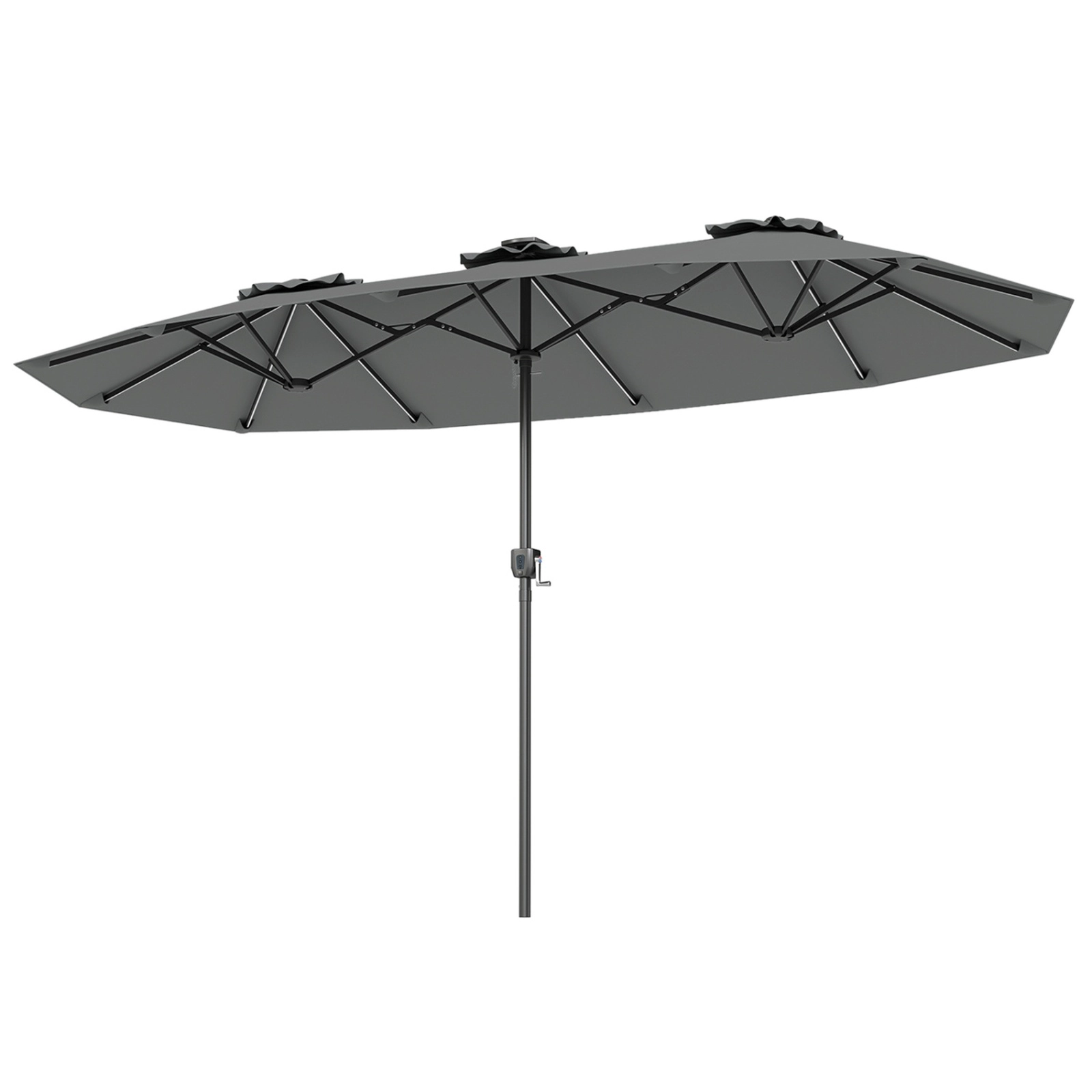 SUGIFT 108 Color-Changing Solar LED Lights and 12 Ribs 13 FT Double-Sided Patio Umbrella
