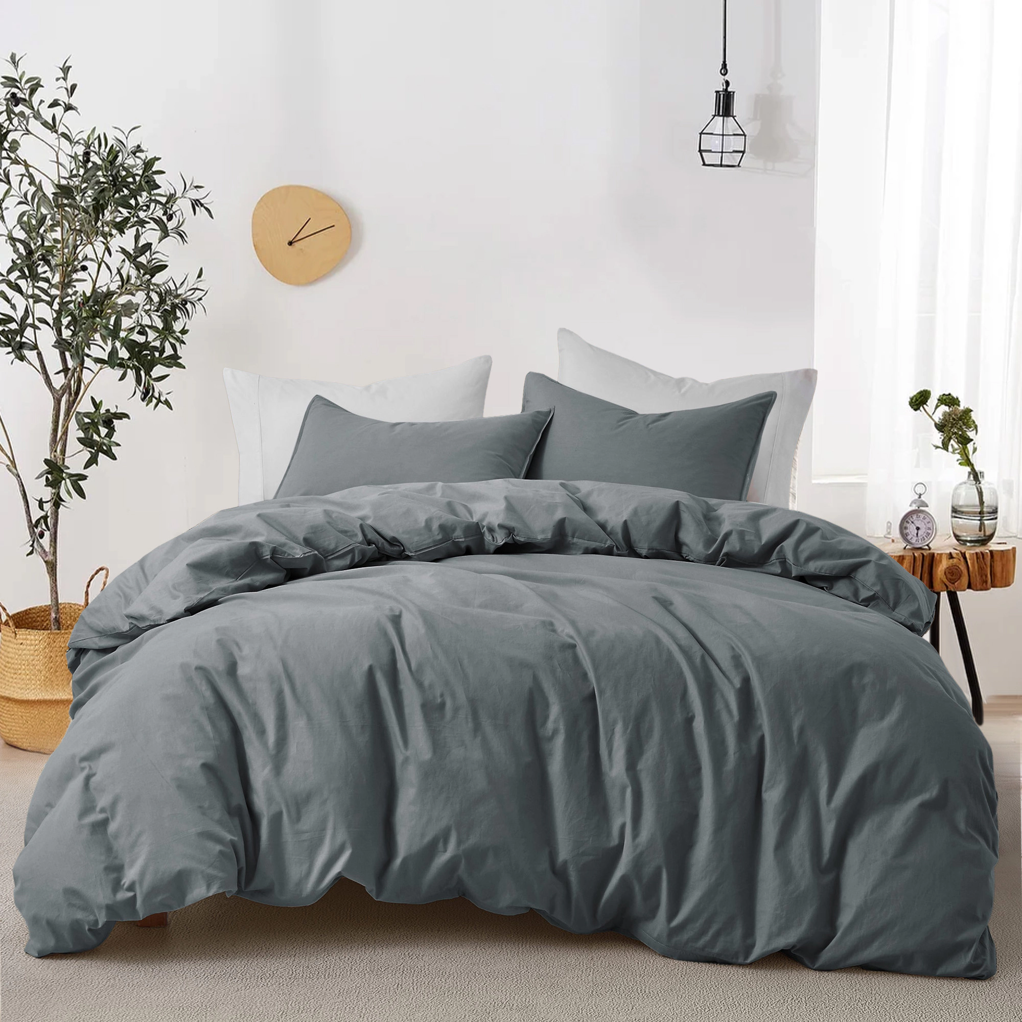 Unikome 100% Cotton Duvet Cover Set - Soft, Breathable, And Durable Bedding For A Comfortable Sleep
