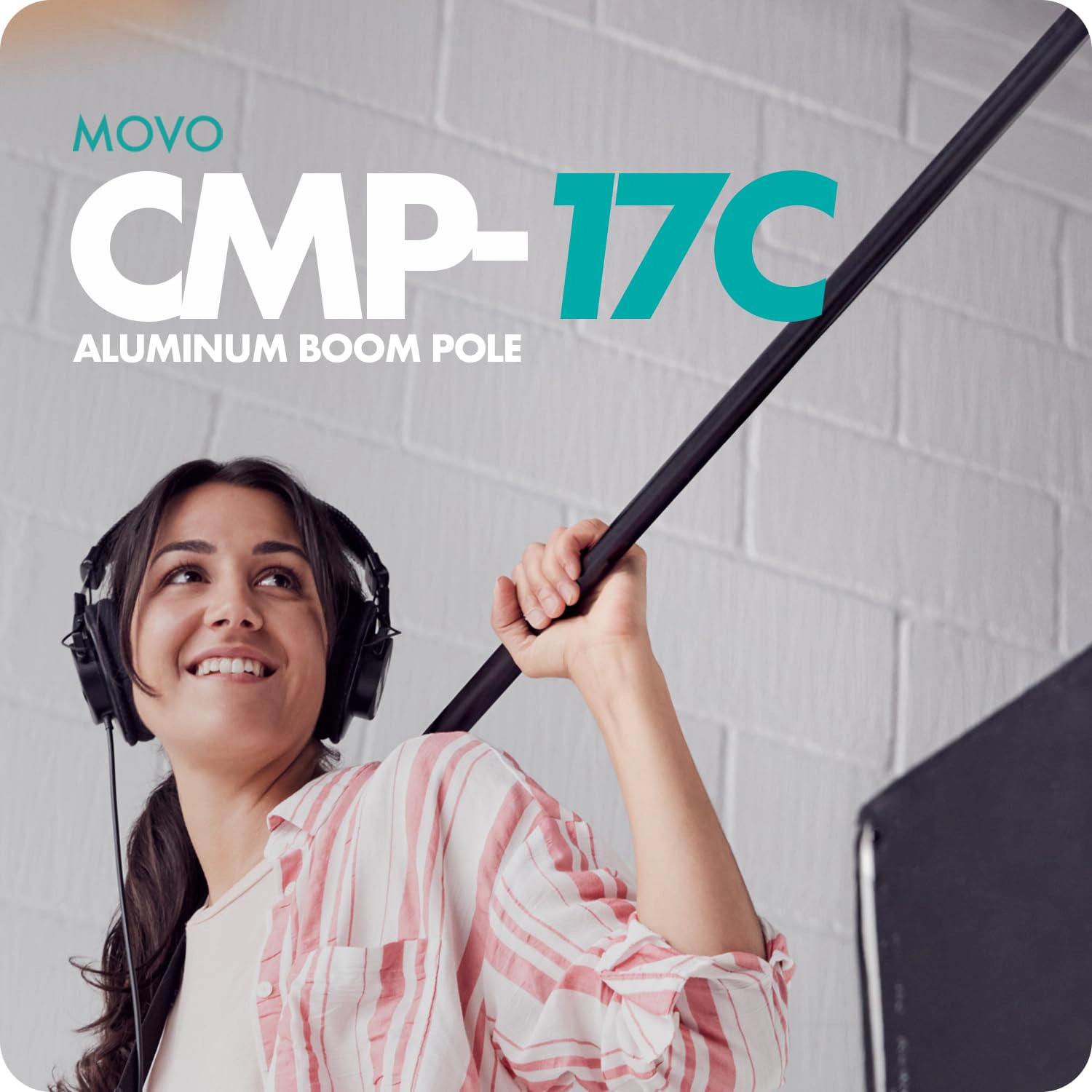 Movo CMP-17C Professional 9.8' Aluminum Boom Pole for Shotgun Microphones with Internal XLR Cable