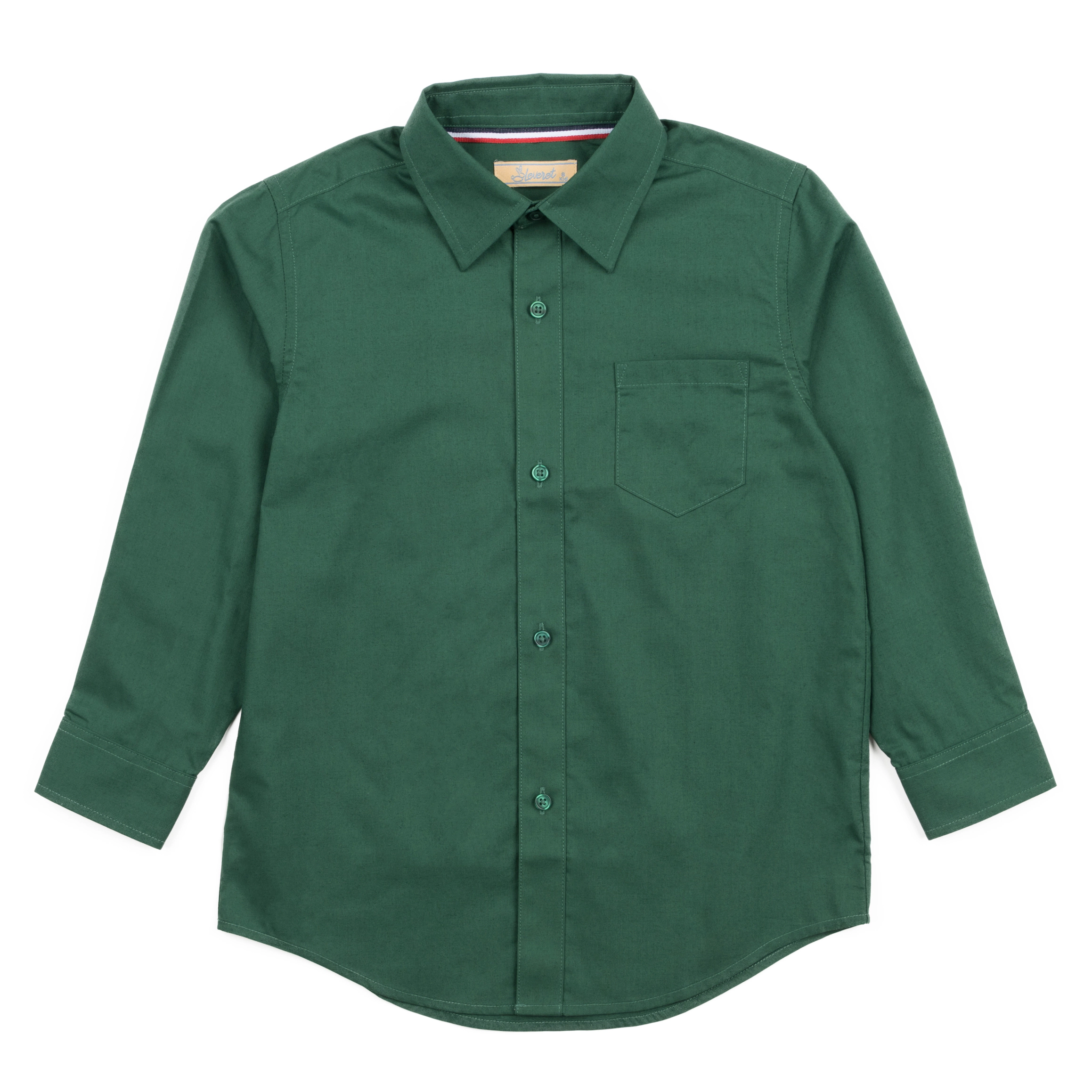 Leveret Boys Long Sleeve Collared Button-Front Dress Shirt