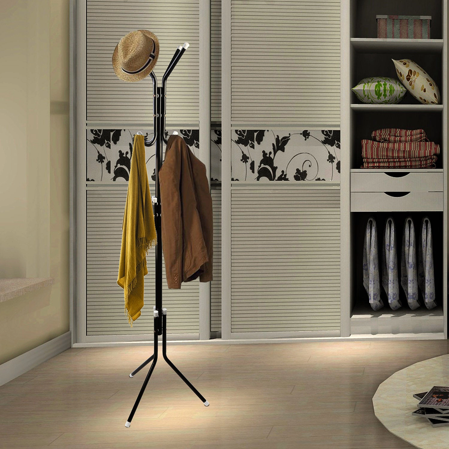 GBruno 8-Hook Standing Coat Rack Organizer