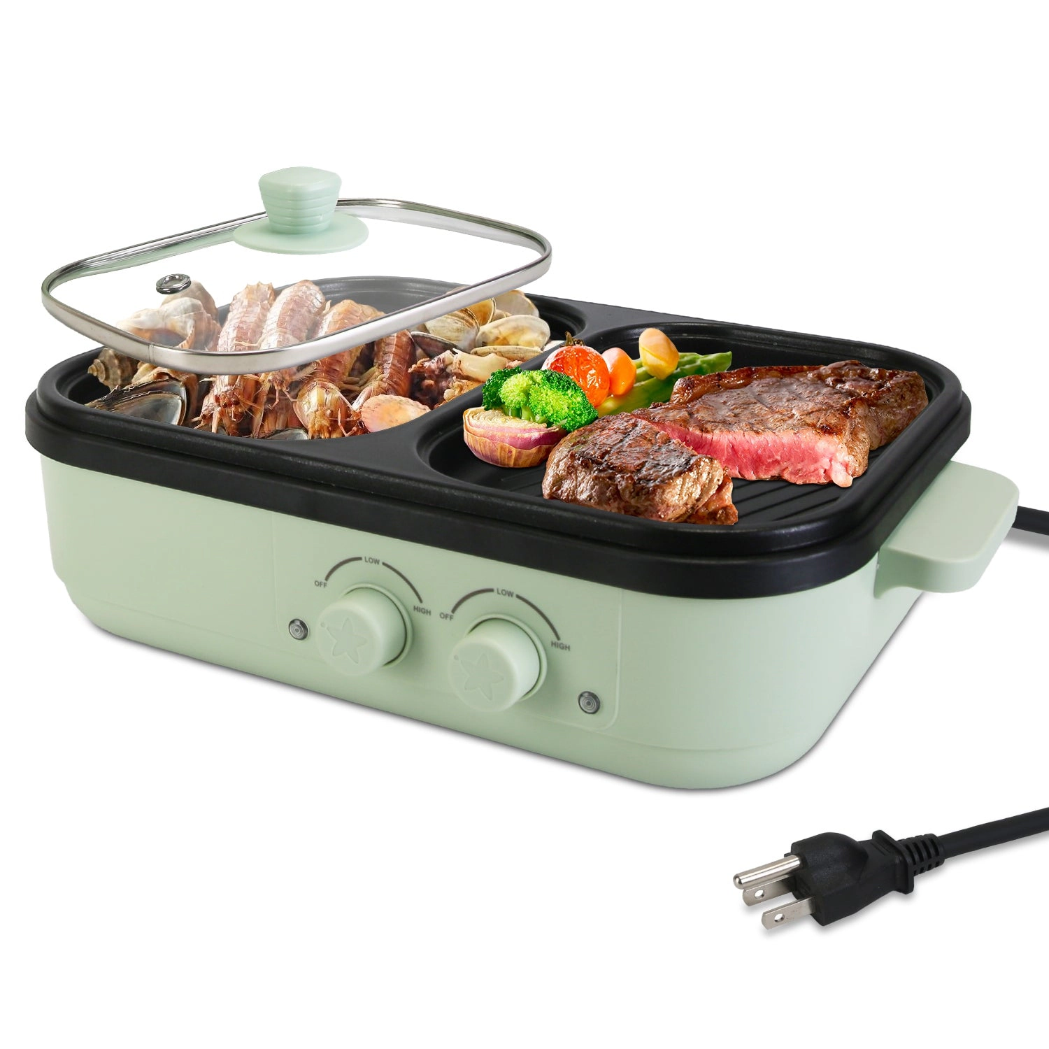 GBruno 2-in-1 Electric Hot Pot With Grill