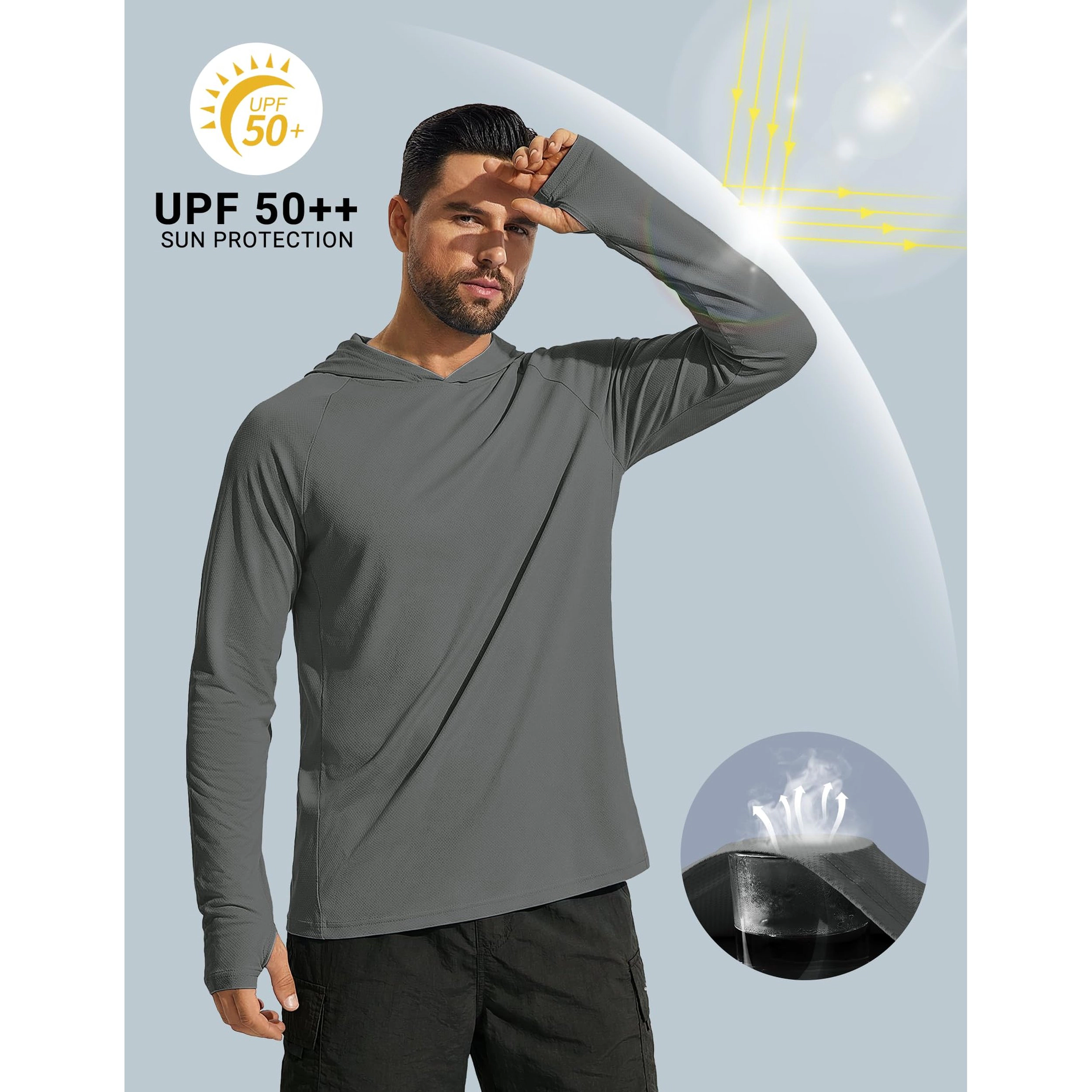 COOFANDY Men's Regular Fit Lightweight Long Sleeve Sports Hoodie