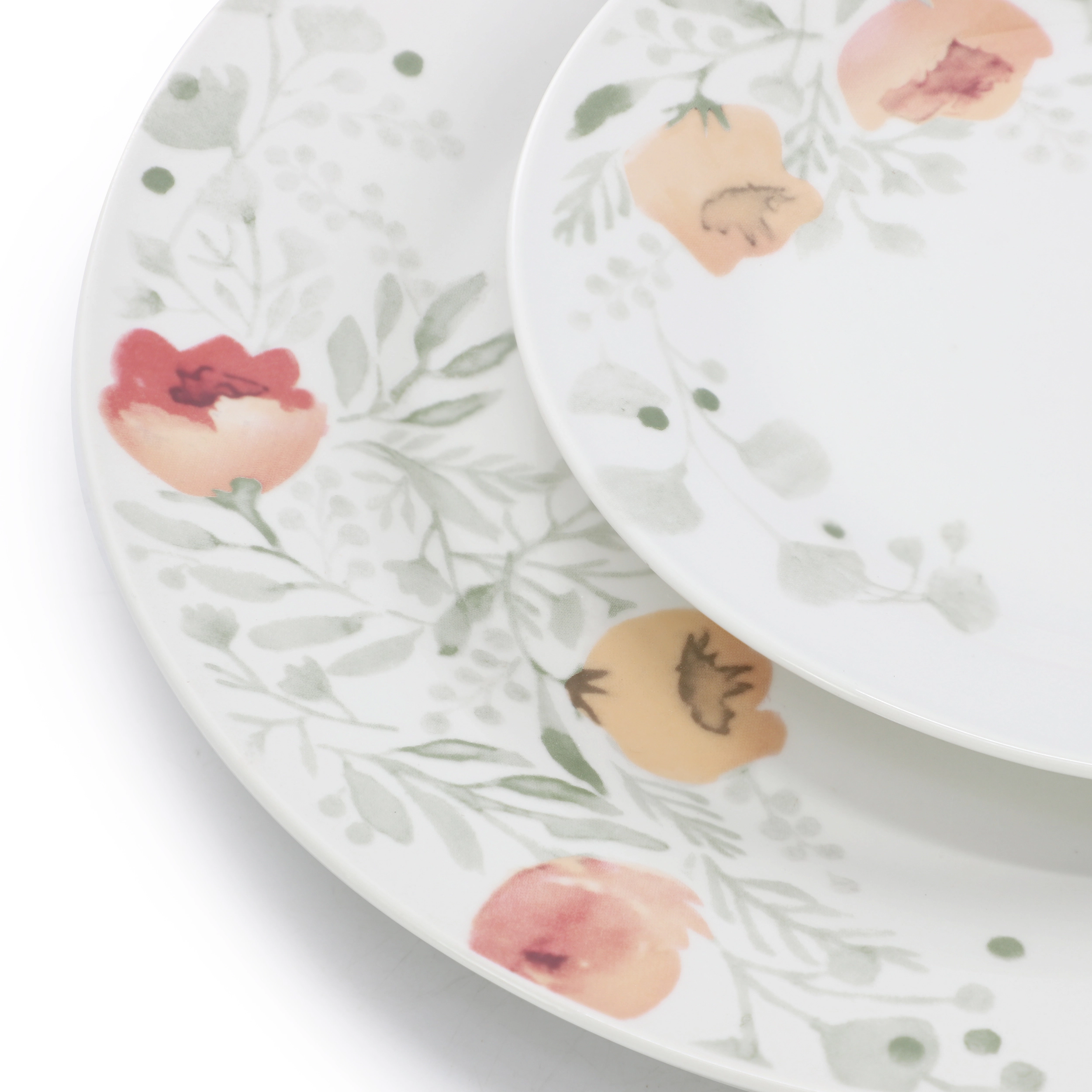 Elama Poppy Piece Porcelain Double Bowl Dinnerware Set