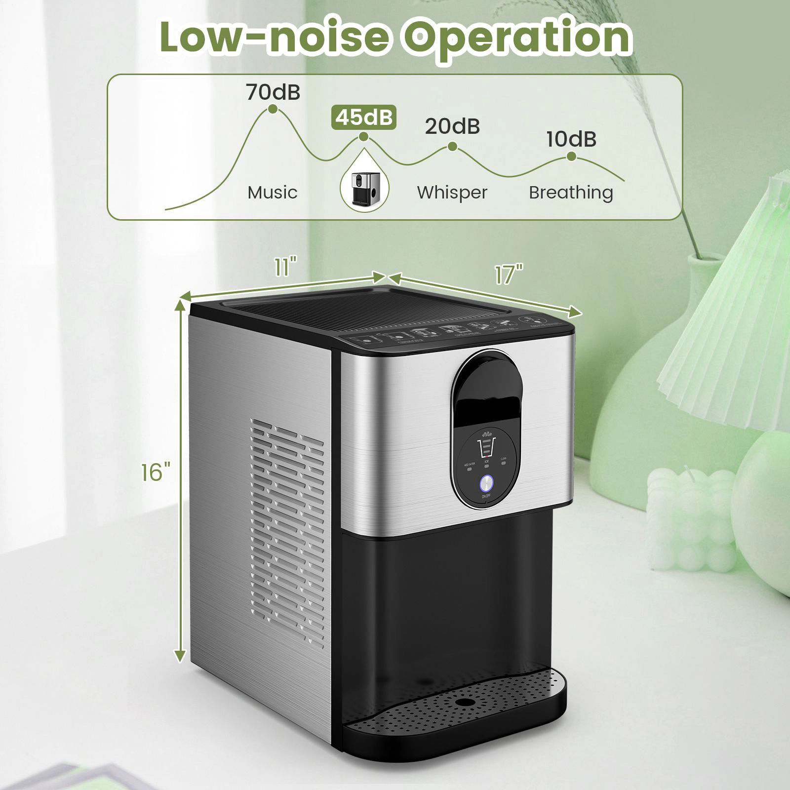 SlickBlue Silver Nugget Ice Machine, 56 Lbs Daily, 15-Minute Cycle