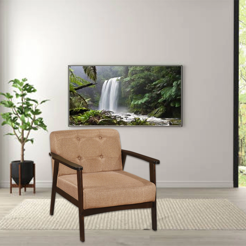 Hivvago Solid Rubberwood Accent Armchair for Living Room