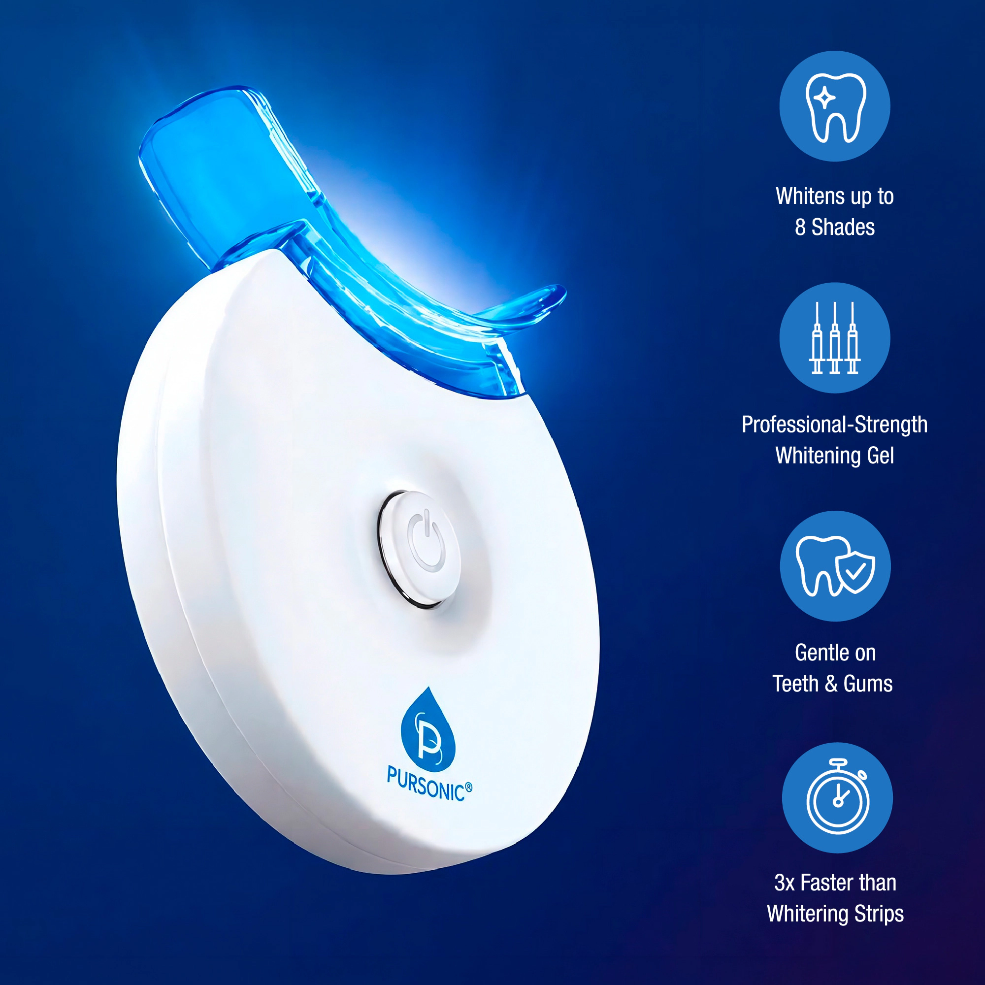 Pursonic Unisex LED Teeth Whitening PureWhite Treatment Kit