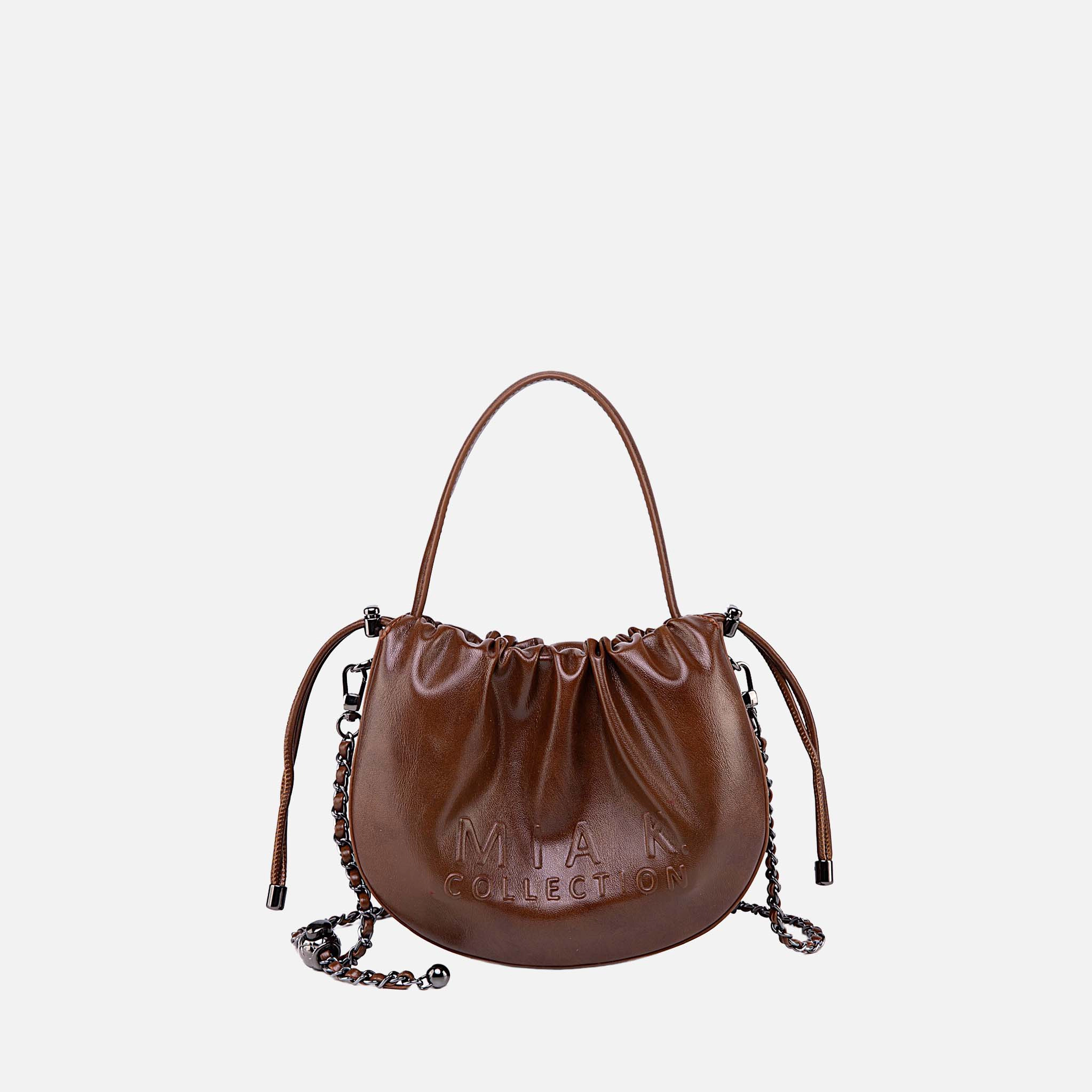 Mia K Collection Faux Leather Crossbody Bag, Adjustable Strap, Gunmetal Hardware