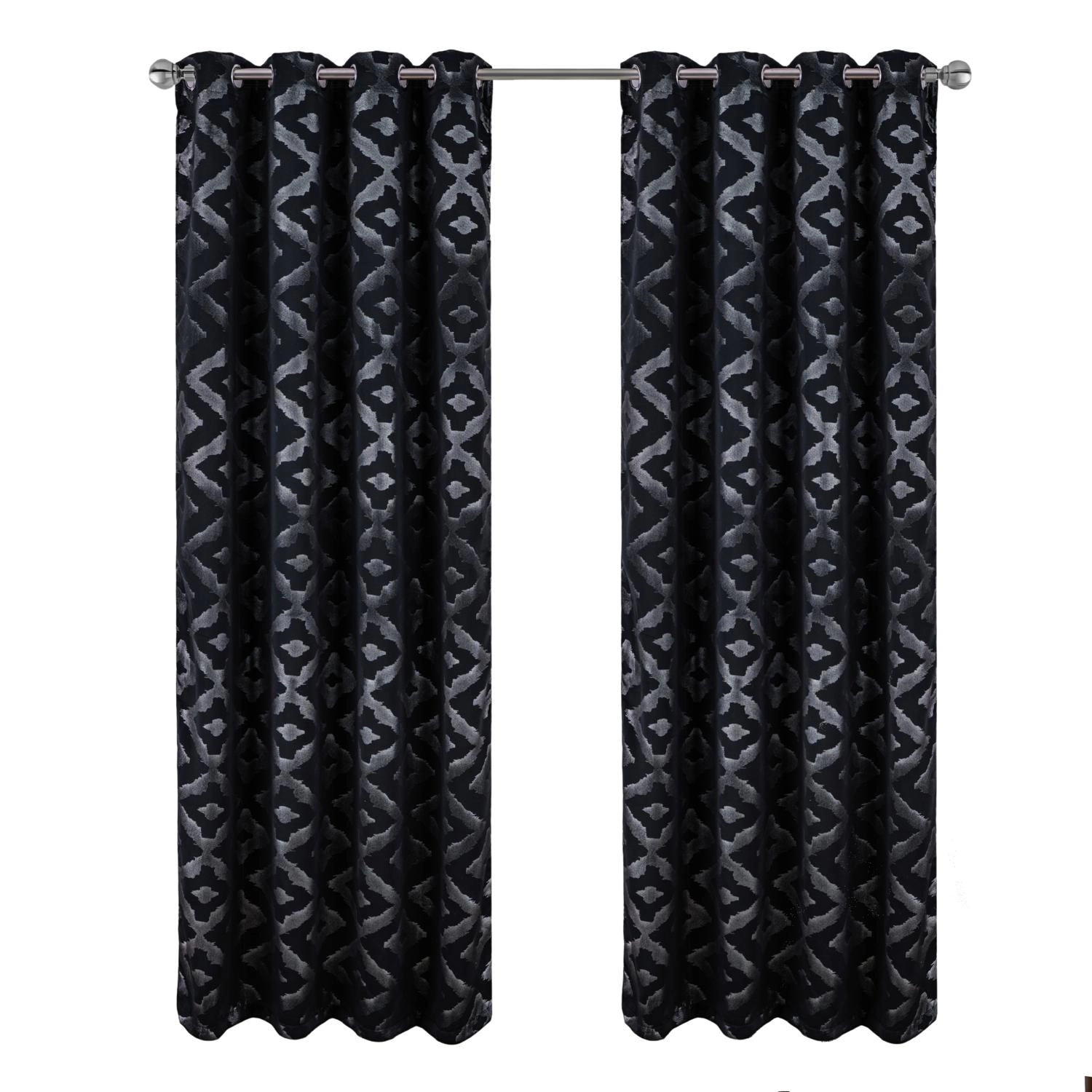 RT Designer Collection Heathrow Halo Foil Blackout Luxurious Decorative Grommet Curtain Panel 54" x 90