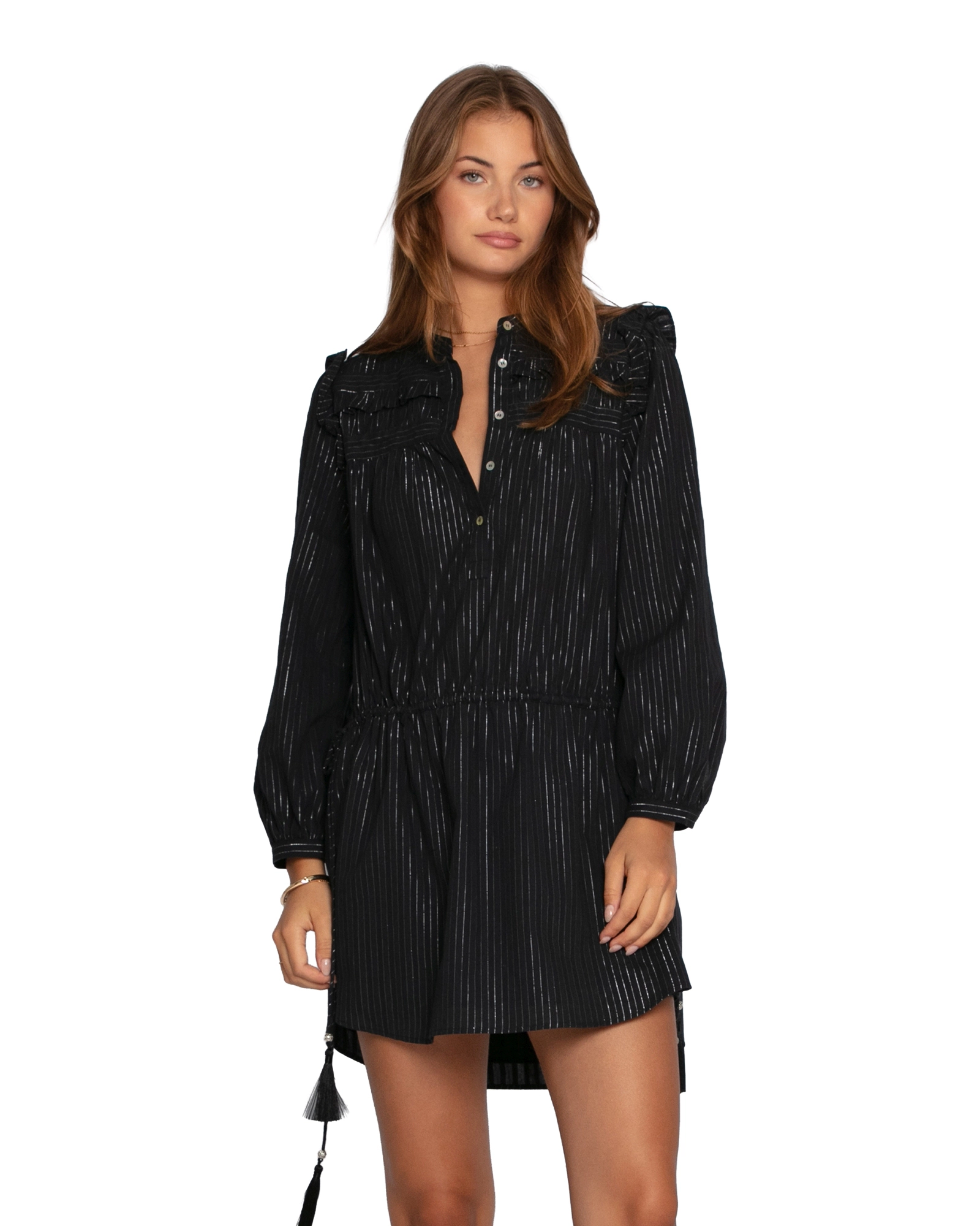 Belle & Bloom Off the Vine Lurex Stripe Mini Dress