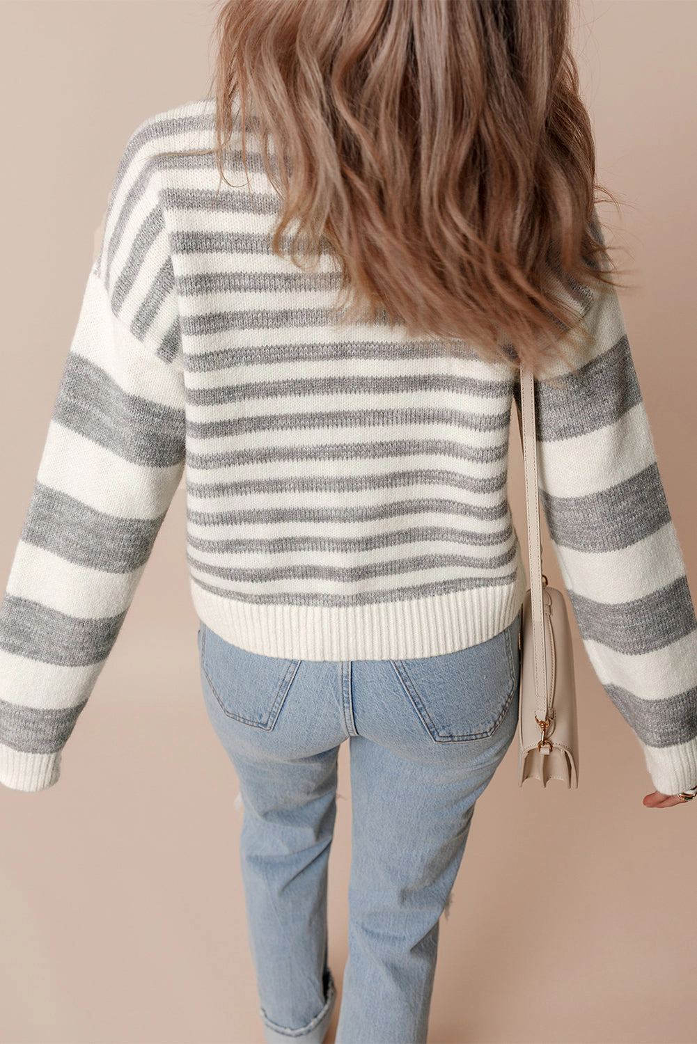 Threaded Pear Women's Dylan Stripe Drop Shoulder Sweater