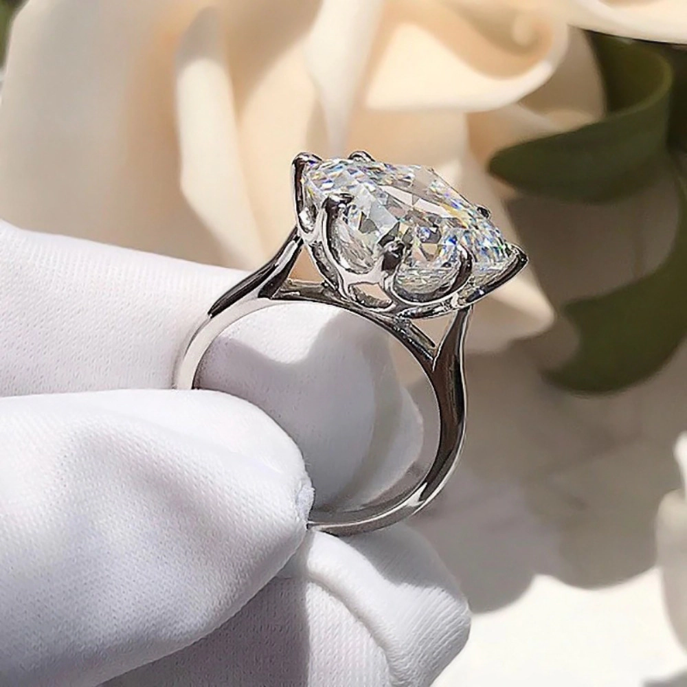 Wardrobe Whimsy Square Cut Cubic Zirconia Solitaire Engagement Ring for Women