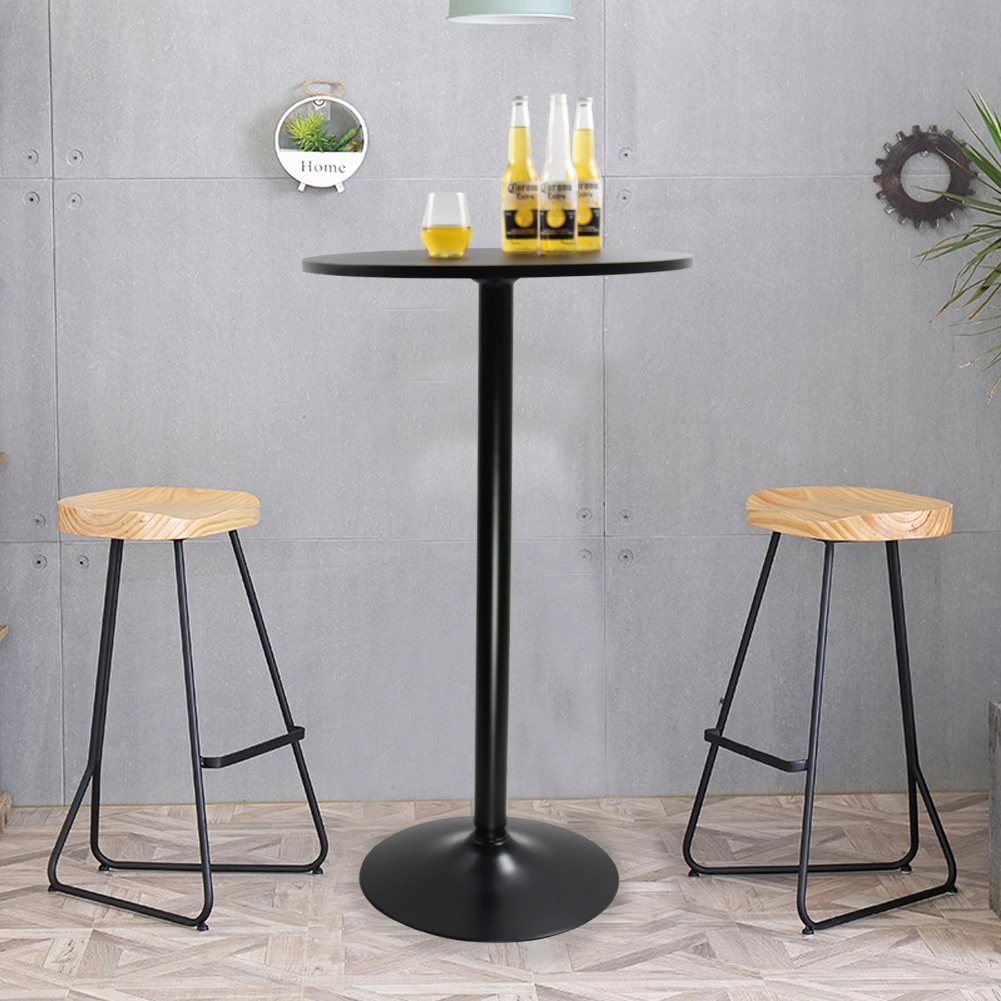 KKTONER Round Bar Table 23.6-Inch Top for Cocktail Bar Pub Dining Bistro (41.5H, Black)