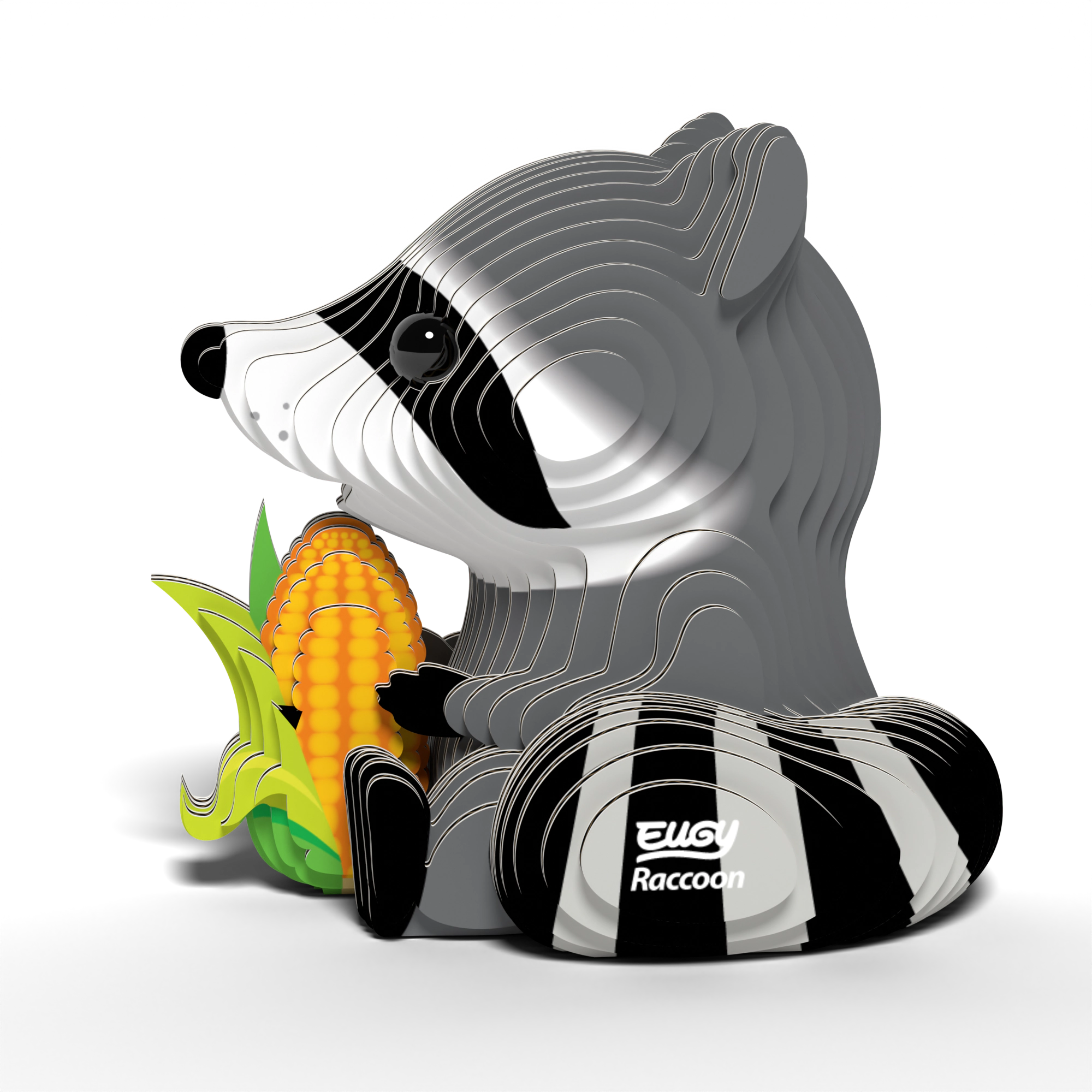 EUGY Raccoon 3D Puzzle - contains 46 puzzle pieces