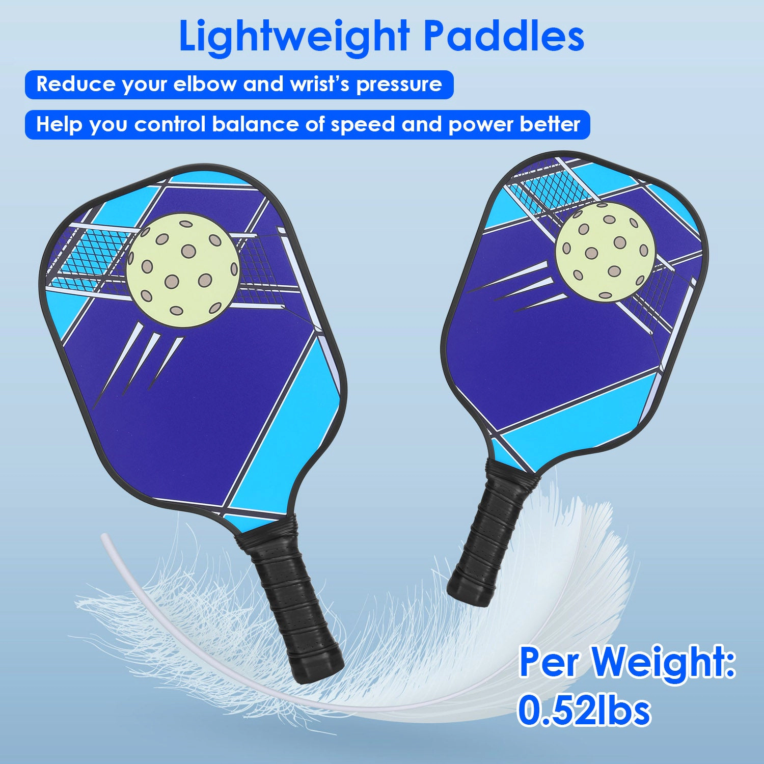 GBruno Fiberglass Pickleball Set With Carry Bag