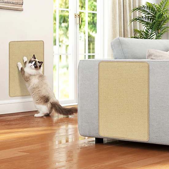 SlickBlue 12 Pieces Cat Scratching Mat Set, Sisal Pads for Furniture Protection