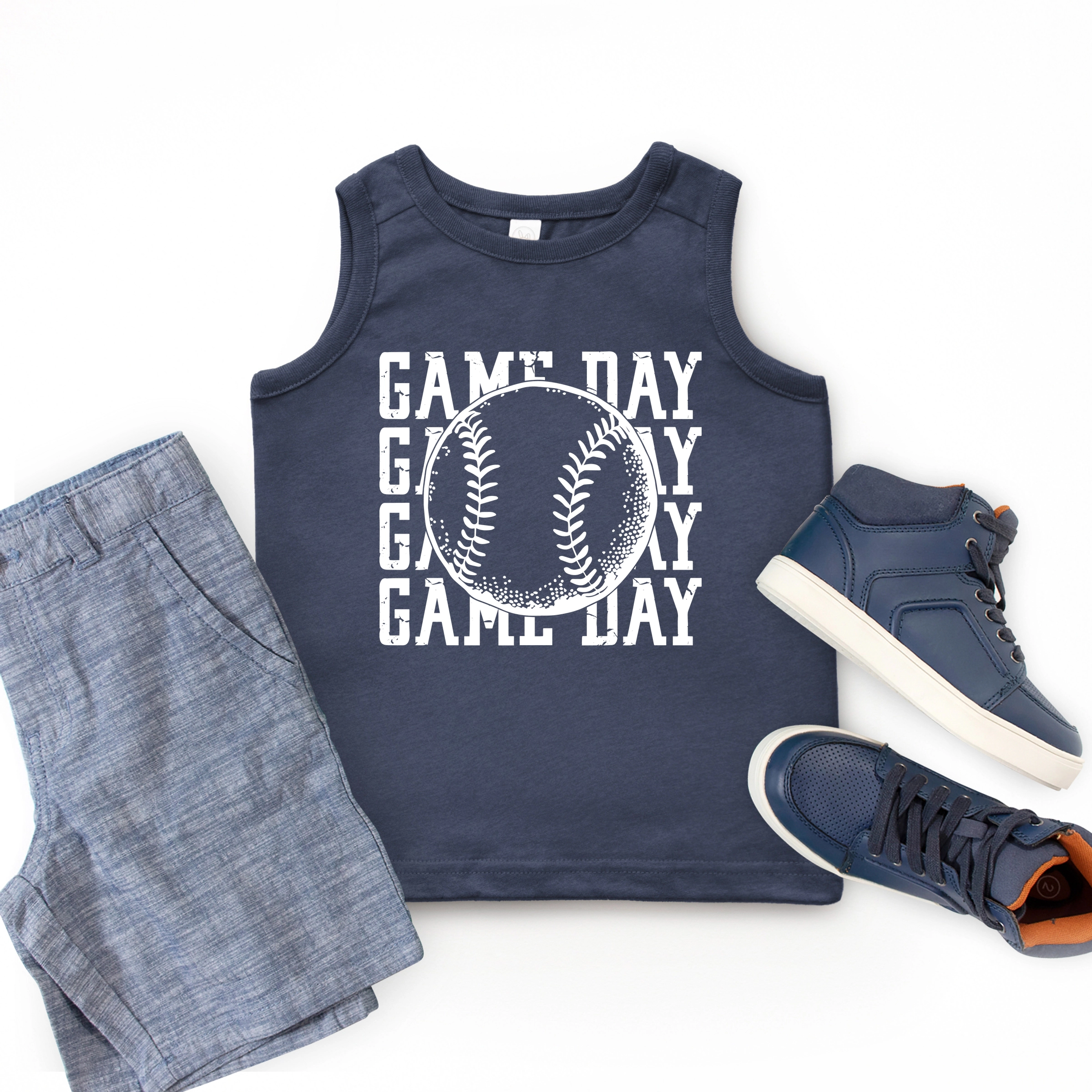 The Juniper Shop - Distressed Game Day Baseball Youth Tank Top