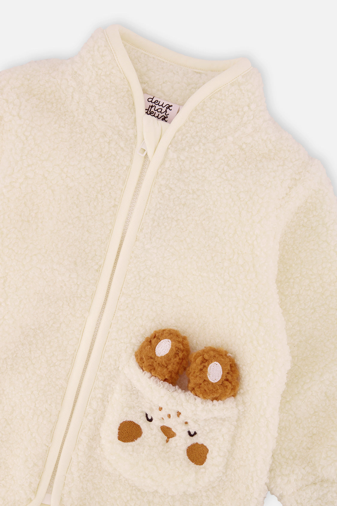 Deux par Boys Sherpa Bunny Detail Zip Jacket