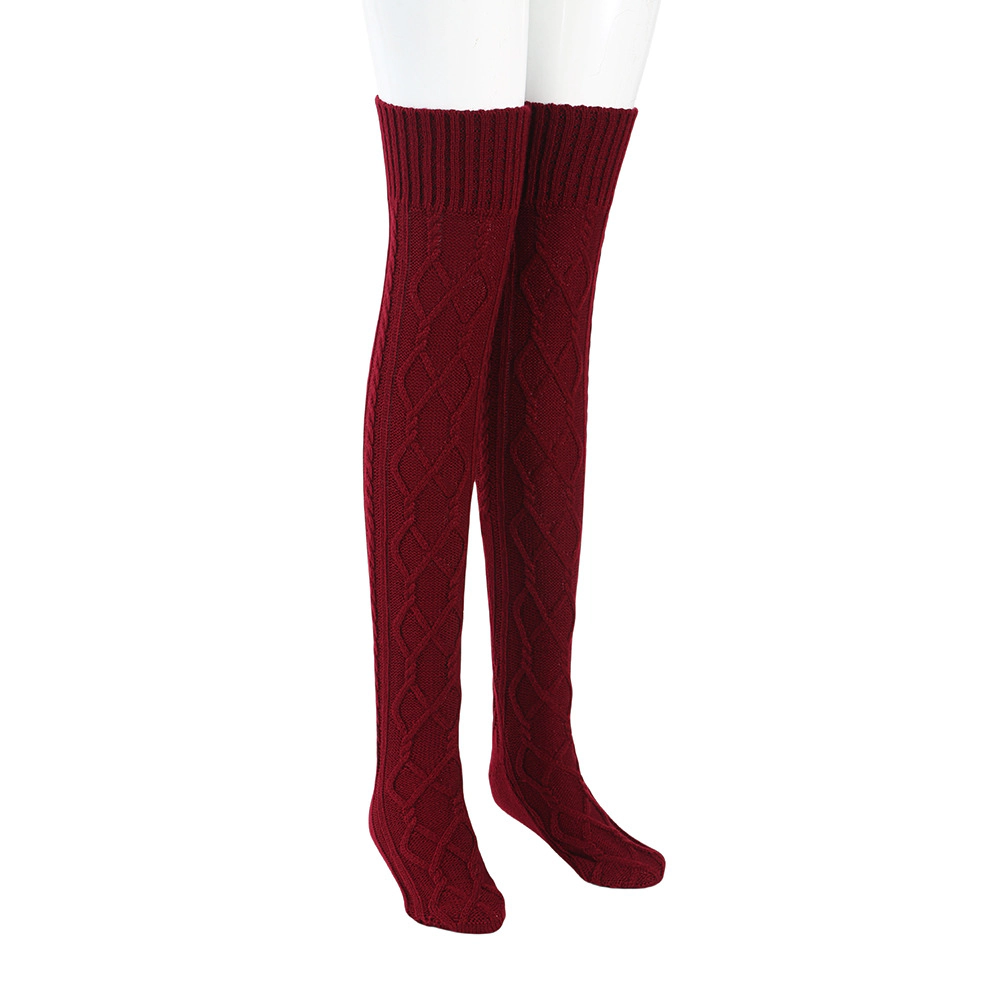 Premium Charms Women's Cable Knit Thigh High Boot Socks Winter Stockings