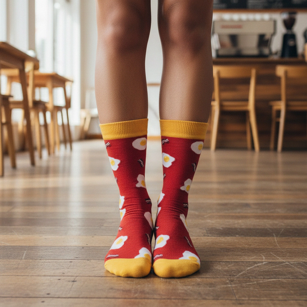 Wardrobe Whimsy 6 Pairs Women Colourful fun Socks Cute Crazy Food Sock Christmas Stocking