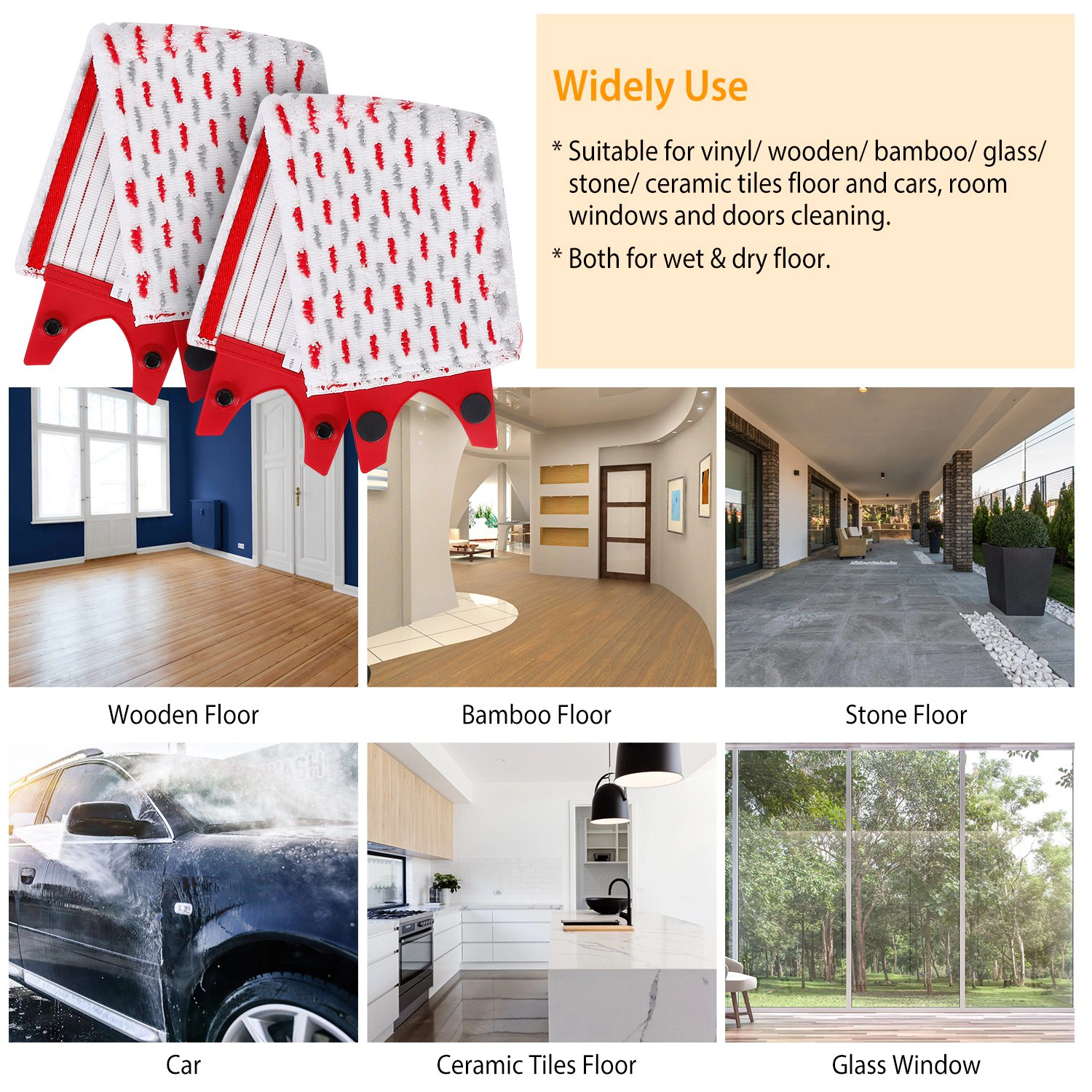 GBruno Washable Fiber Floor Mop Pads For Vileda