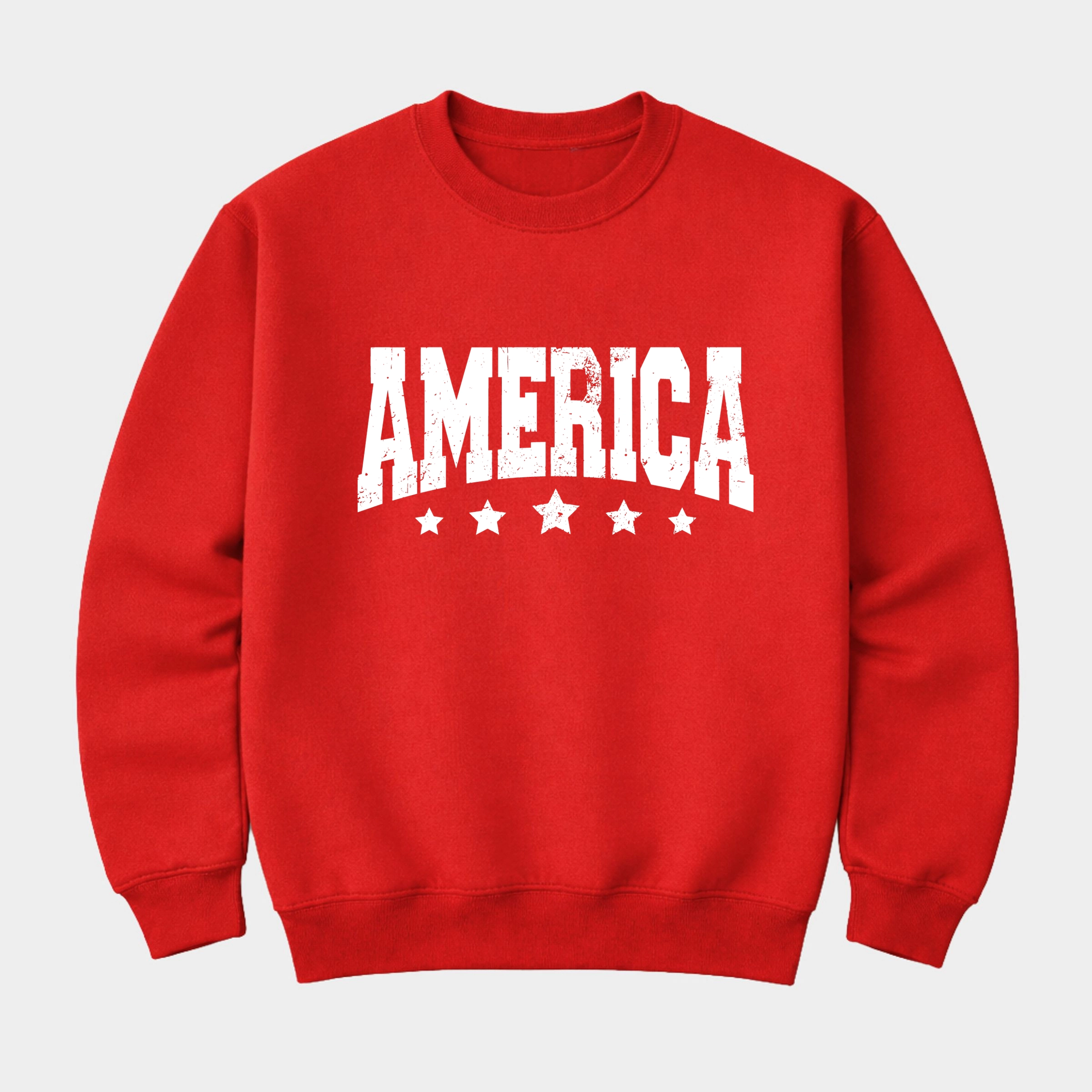 Simply Sage Market - America Varsity Star Distressed  Women's Graphic Sweatshirt