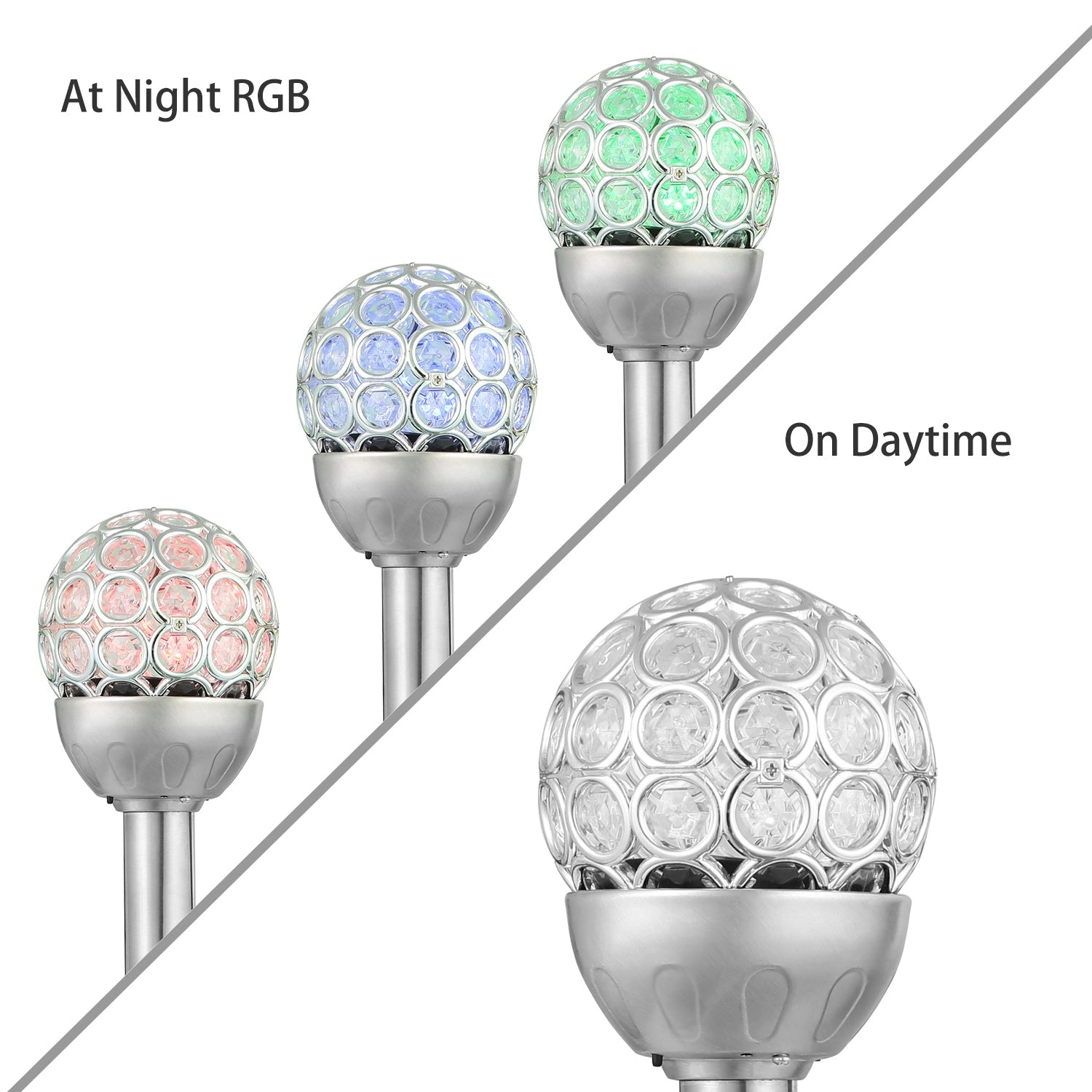 GBruno 3-Piece Solar RGB Ball Garden Lights