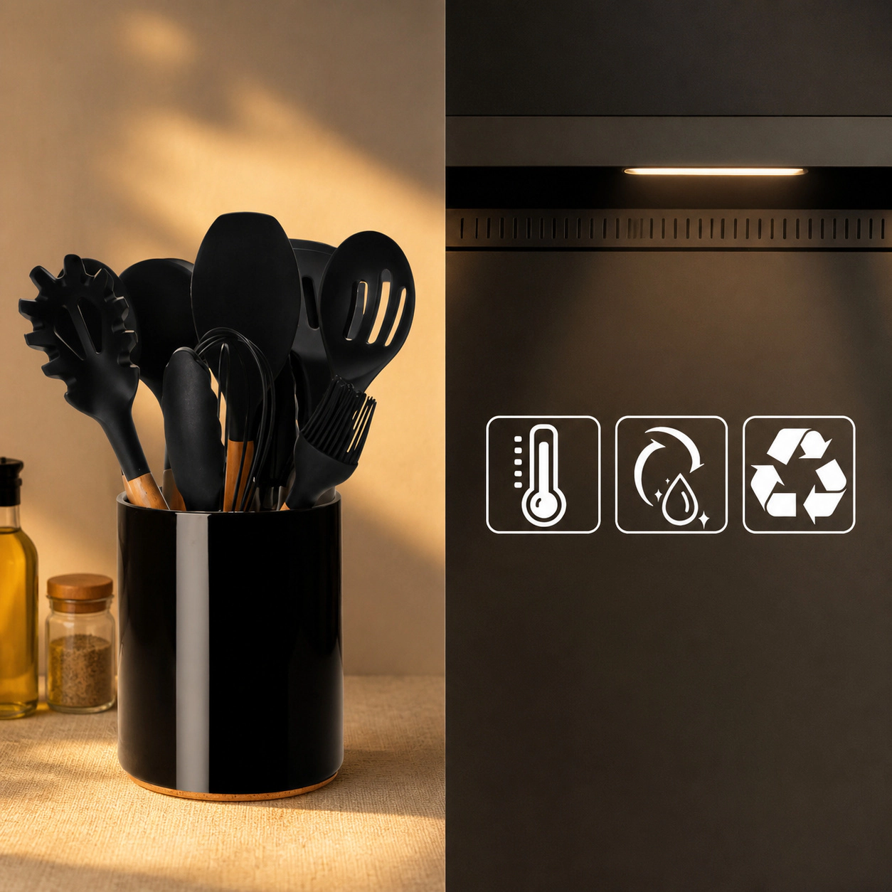 WZK Ceramic 10-Piece Sturdy Non-Slip Farmhouse Kitchen Utensil Holder