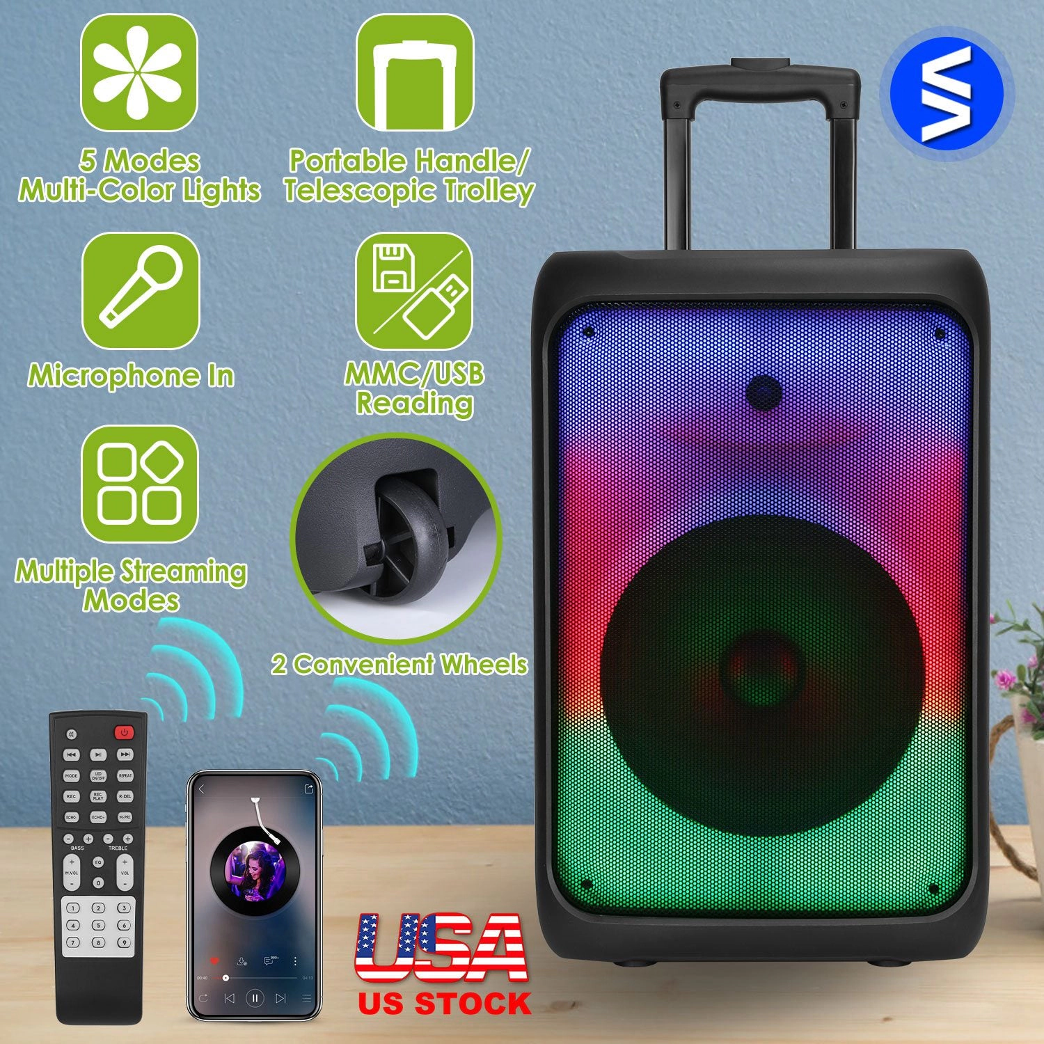 GBruno LED Wireless Party Speaker With Trolley