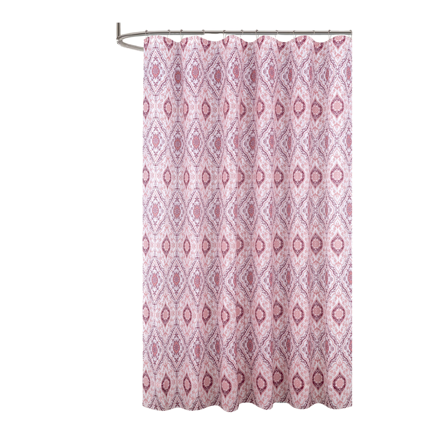 RT Designers Collection 90 GSM Printed Peva Glit Jaxx Shower Curtain  70" x 72" Burgundy
