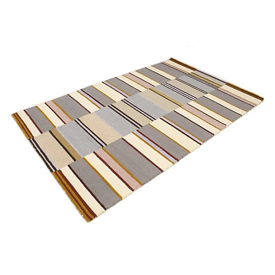 Magic Rugs 5'0 X 8'0 Stripes Hand-Tufted Multicolored Modern Wool Rug